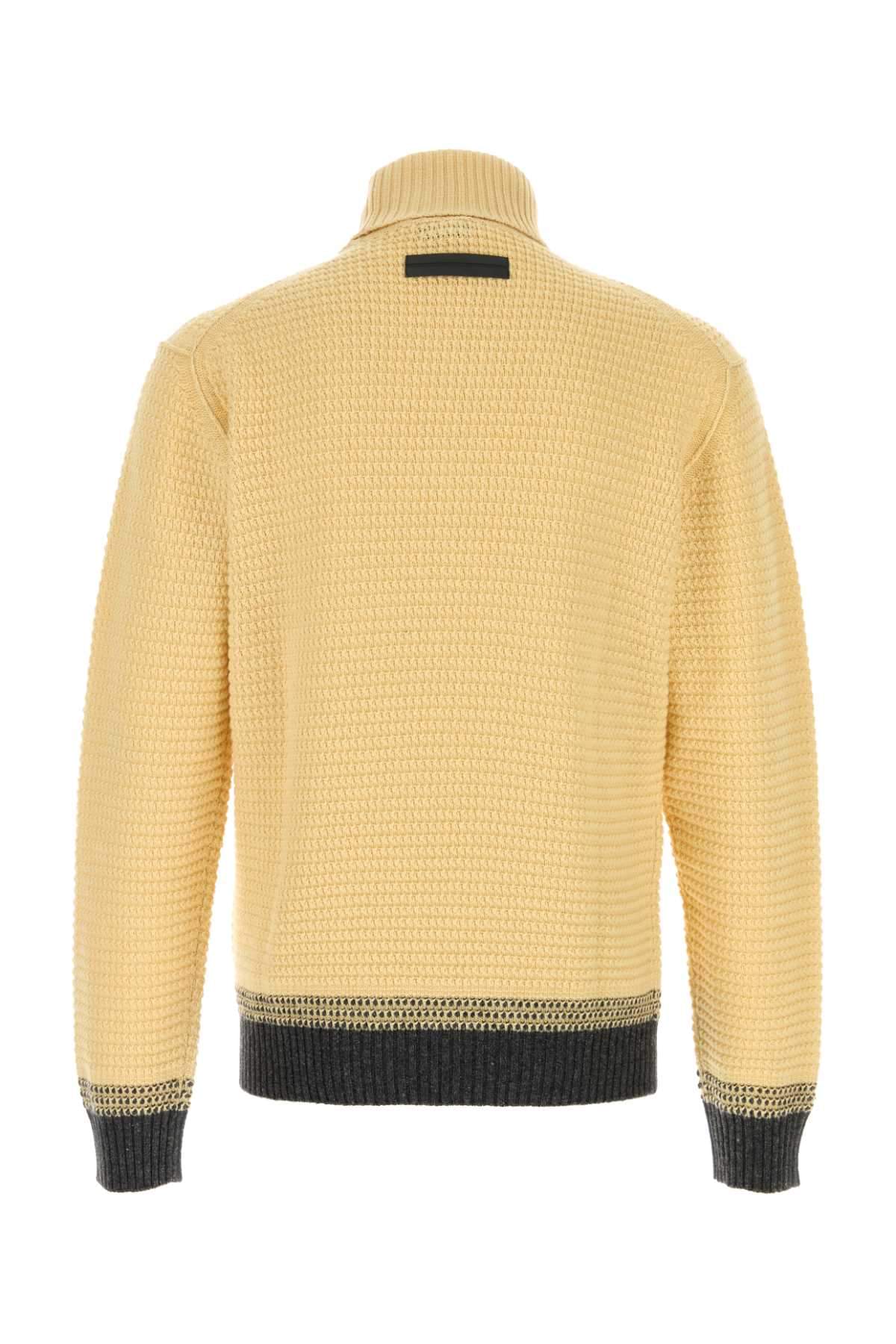 Zegna Men Yellow Cashmere Sweater ZEGNA