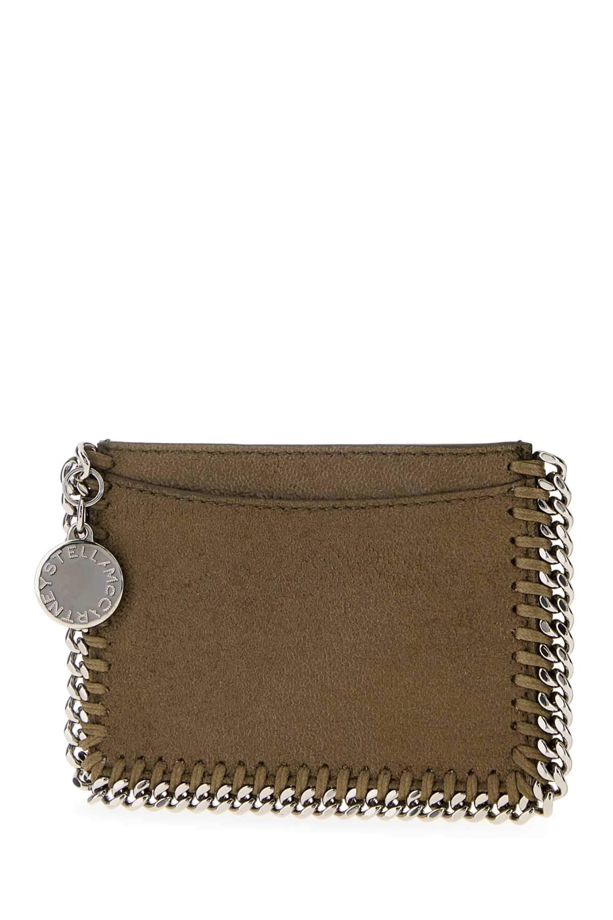 Stella Mccartney Women Olive Green Shaggy Deer Falabella Card Holder STELLA MCCARTNEY