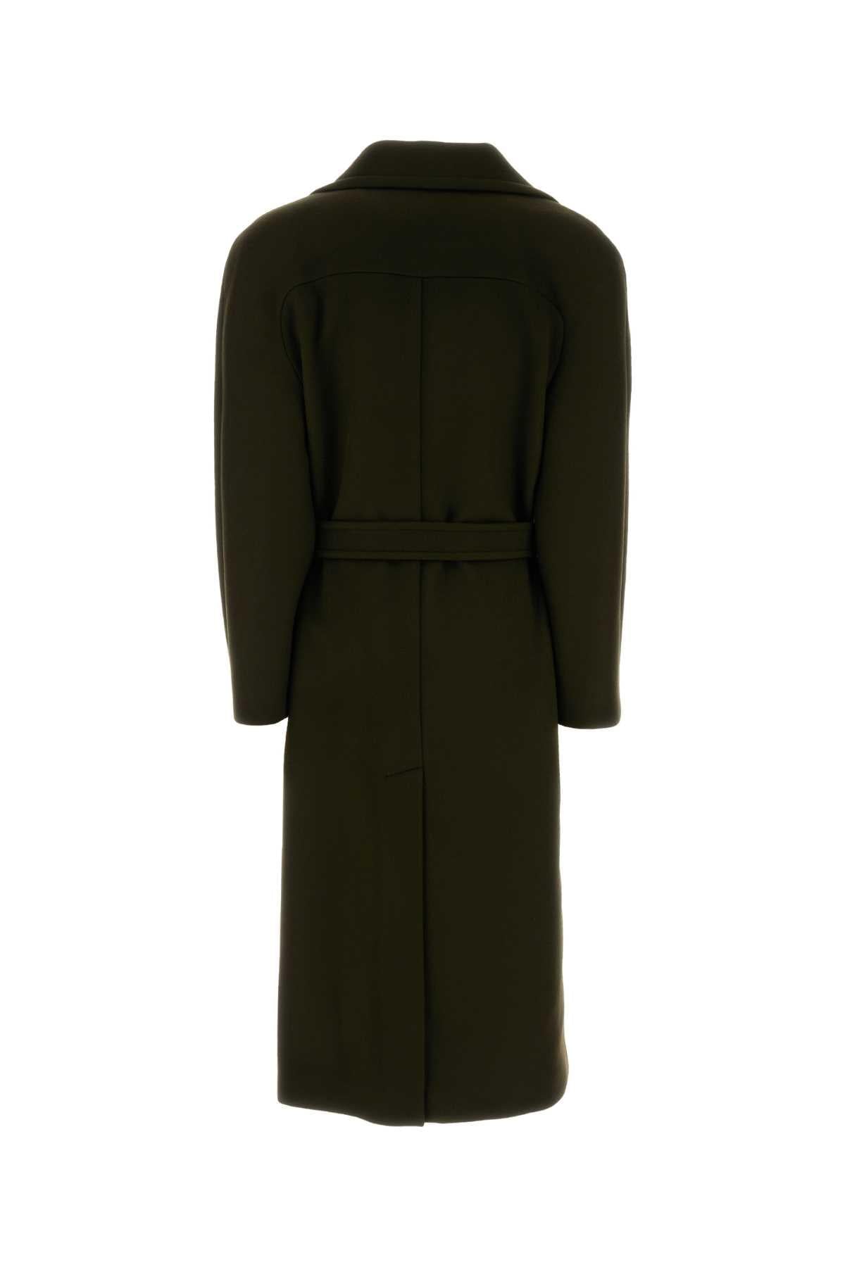 Stella Mccartney Women Bottle Green Wool Coat STELLA MCCARTNEY