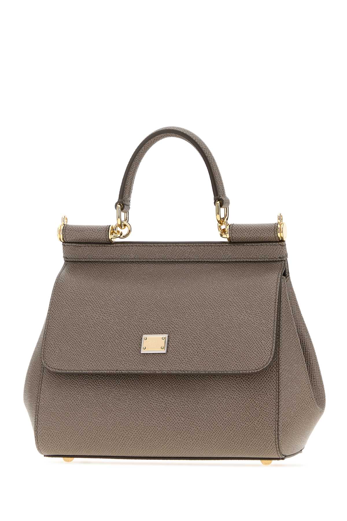 Dolce & Gabbana Women Grey Leather Medium Sicily Handbag DOLCE & GABBANA