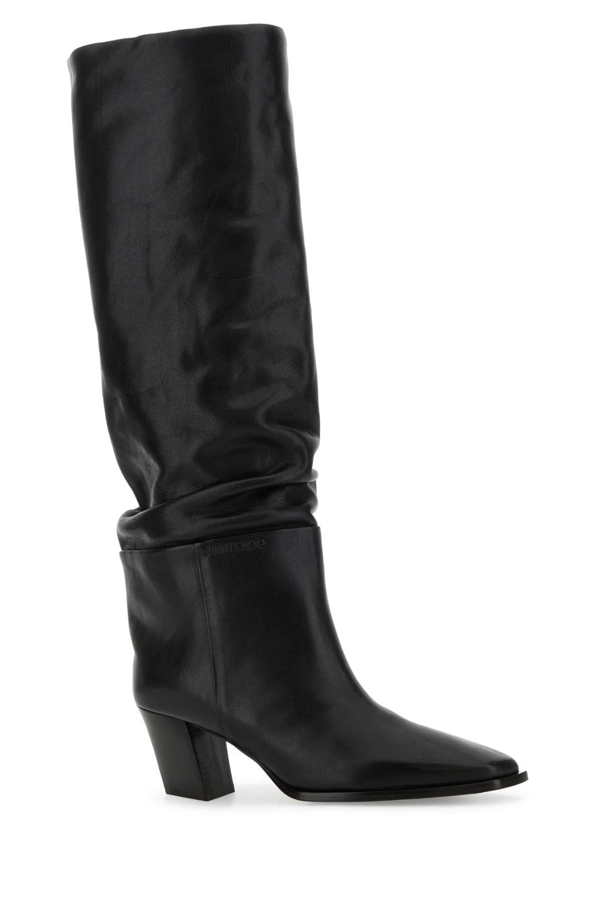 Jimmy Choo Women Black Leather Hart 60 Boots JIMMY CHOO