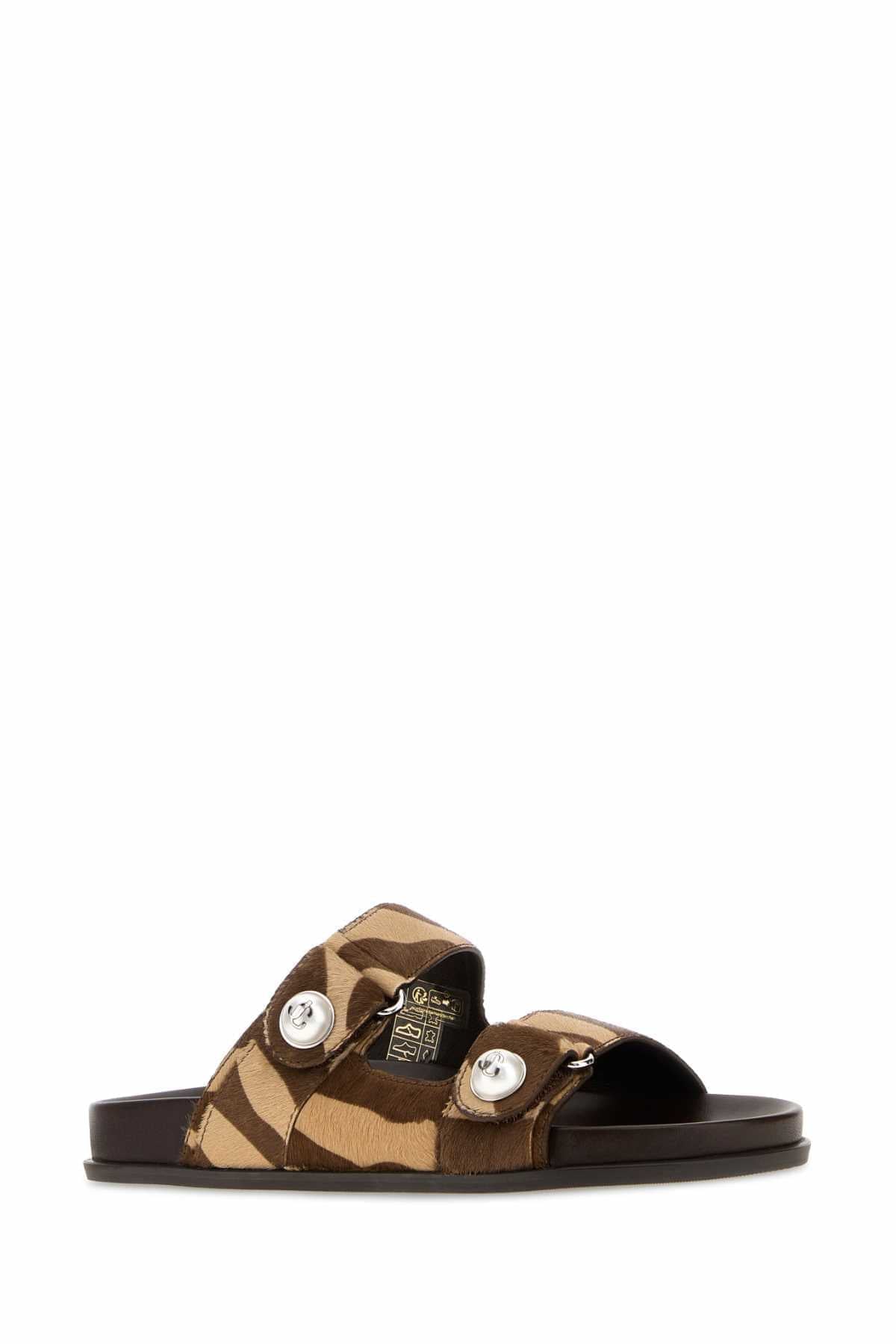 Jimmy Choo Women Printed Calf Hair Fayence Slippers JIMMY CHOO
