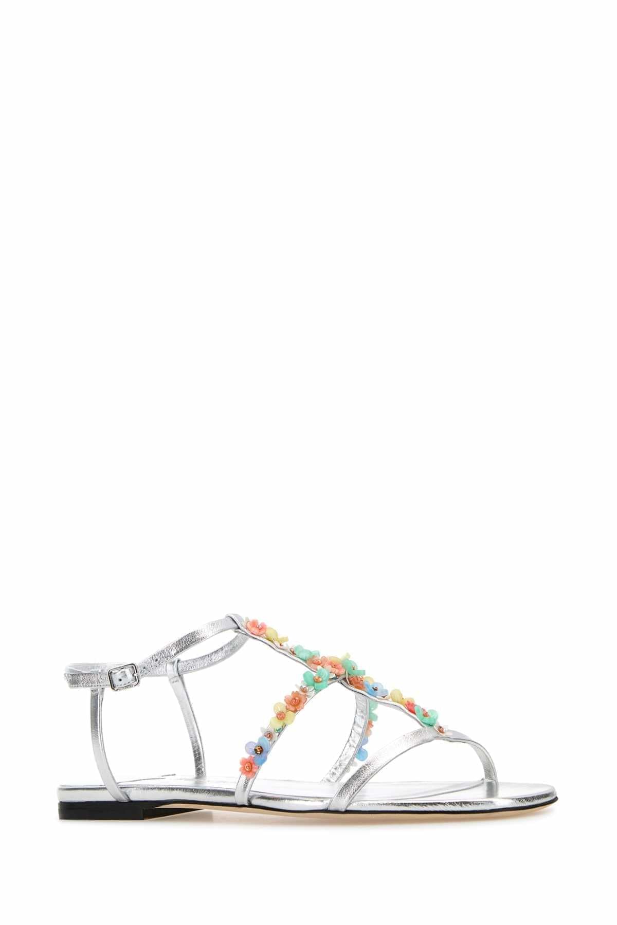 Jimmy Choo Women Silver Nappa Leather Daisy Sandals JIMMY CHOO