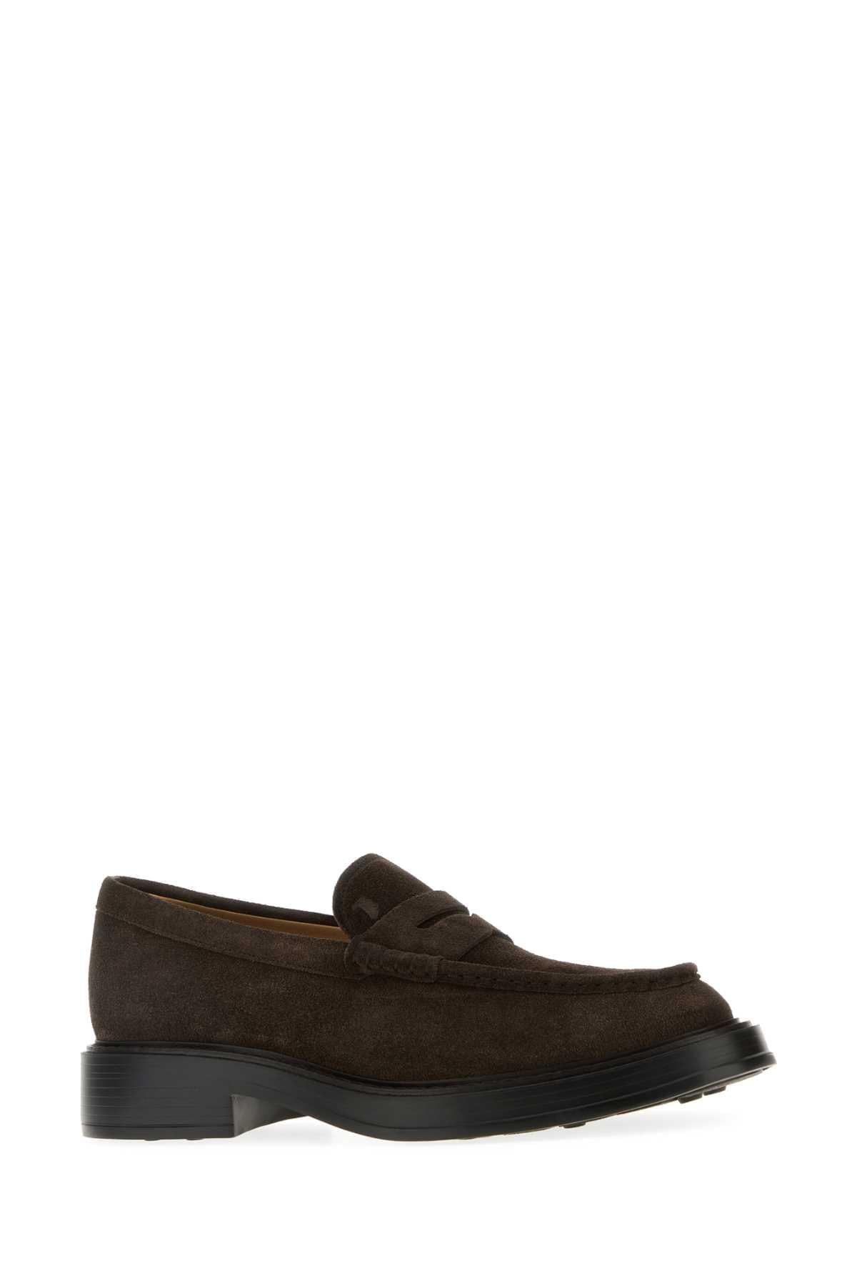 Tod's Men Brown Suede Loafers TOD'S