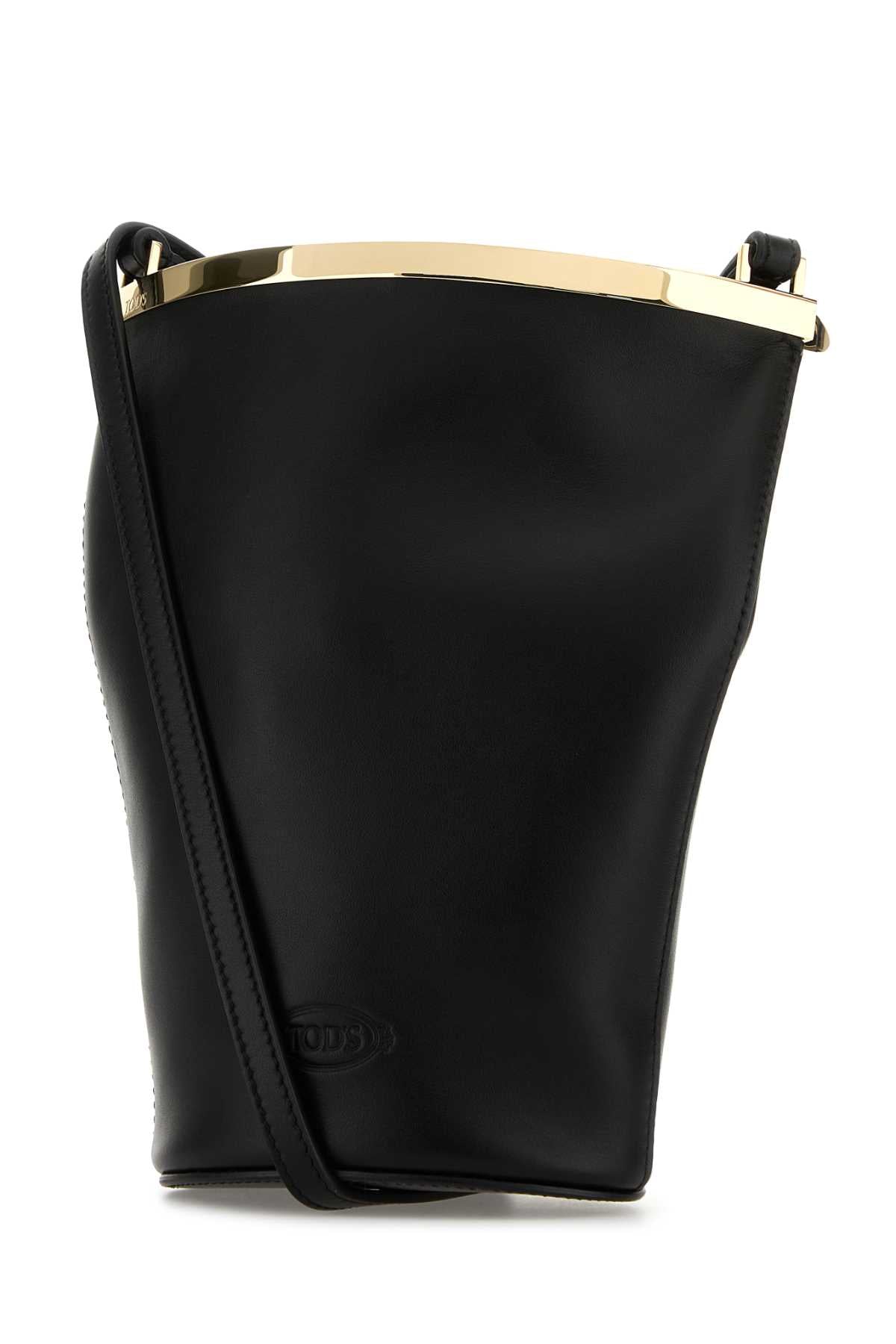 Tod's Women Black Leather Magenta Bucket Bag TOD'S