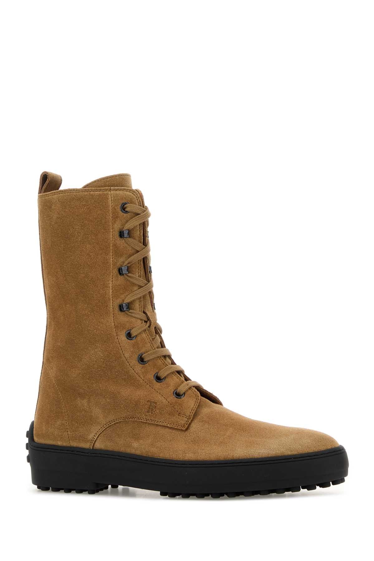 Tod's Women Camel Suede Winter Ankle Boots TOD'S