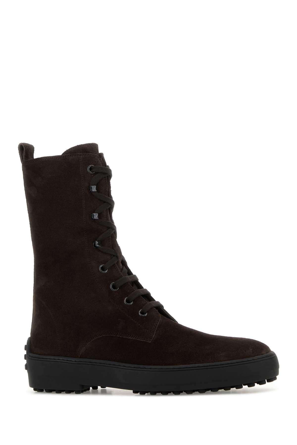 Tod's Women Brown Suede Winter Ankle Boots TOD'S