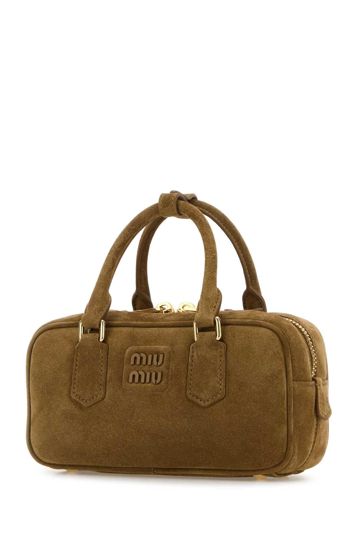 Miu Miu Women Biscuit Suede Arcadie Handbag MIU MIU