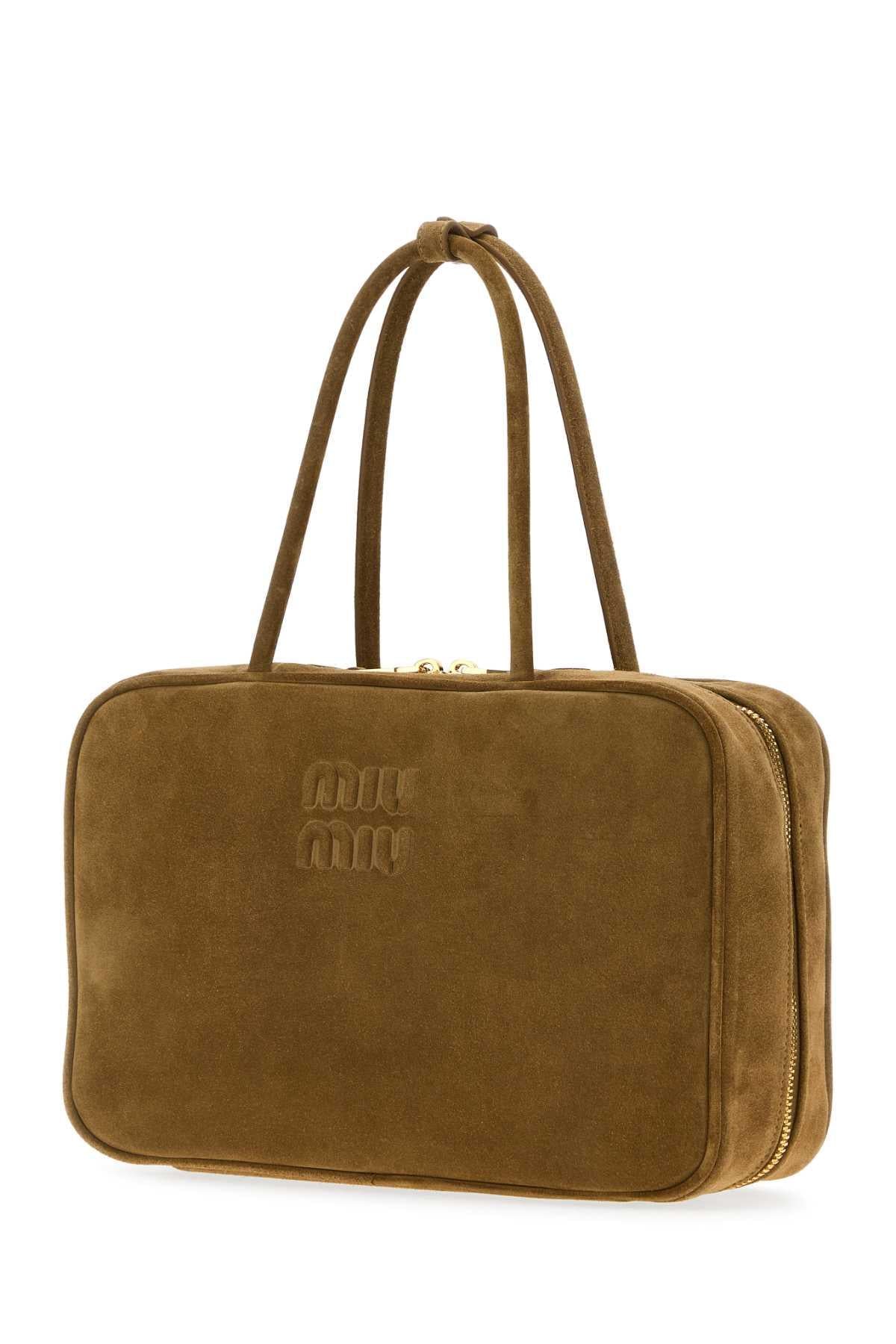 Miu Miu Women Beige Suede Handbag MIU MIU