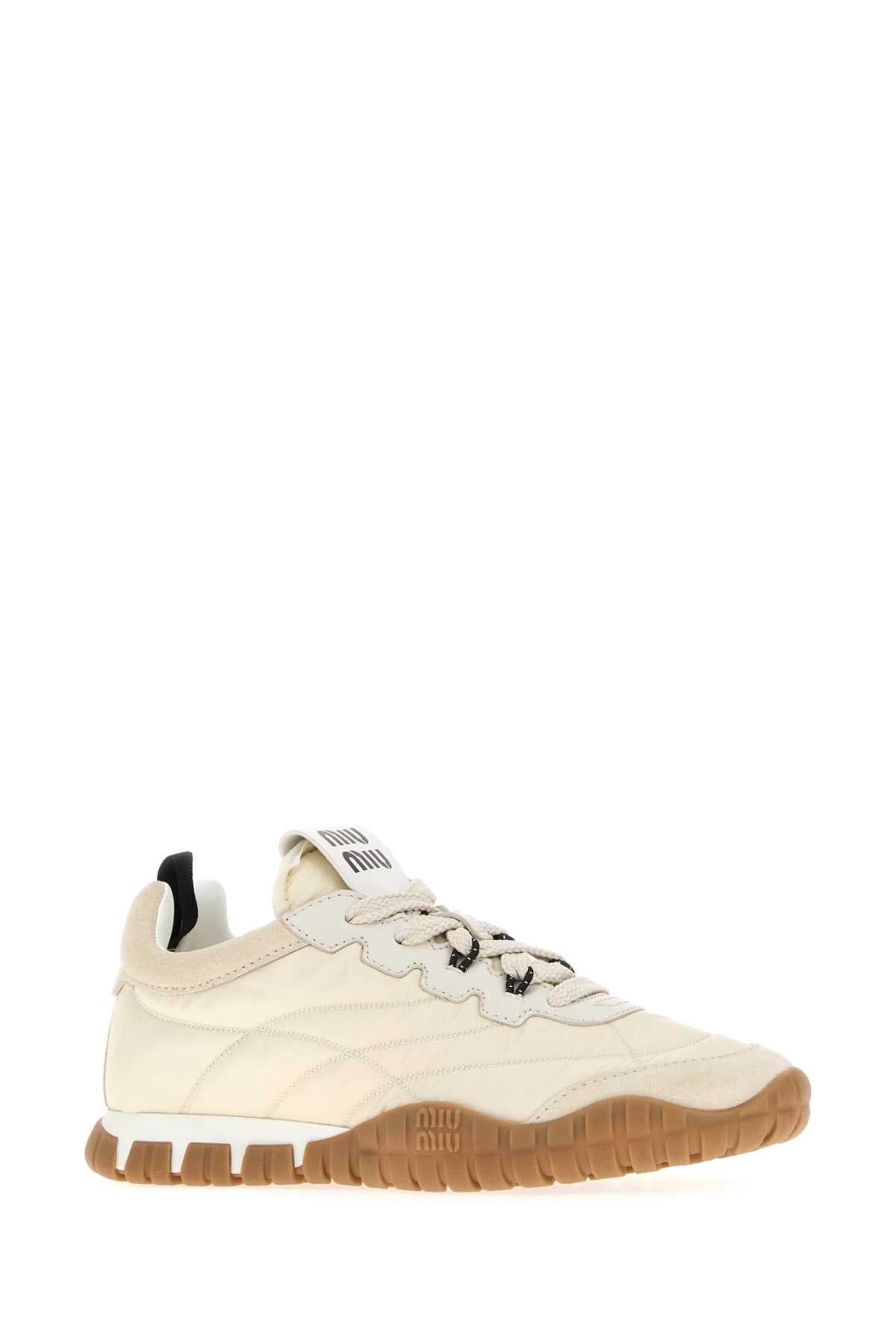 Miu Miu Women Sand Re-Nylon And Suede Sneakers MIU MIU