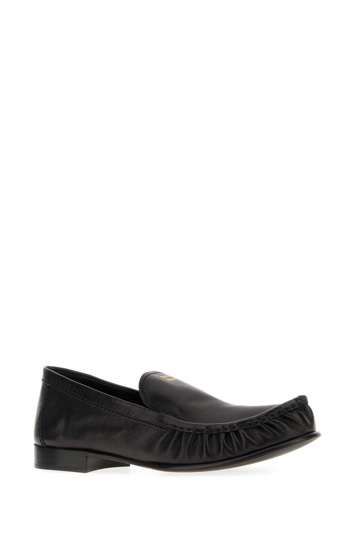 Miu Miu Women Black Leather Loafers MIU MIU