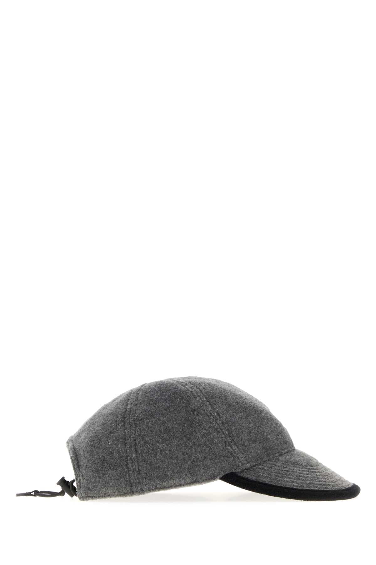 Miu Miu Women Grey Flannel Baseball Cap MIU MIU