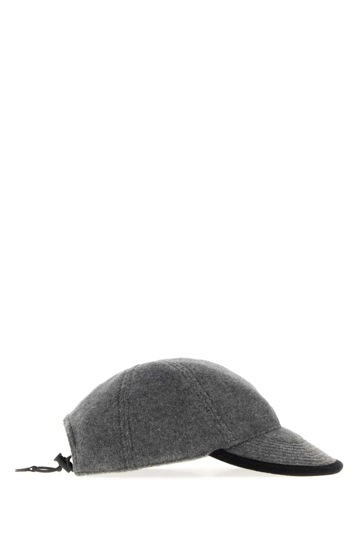 Miu Miu Women Grey Flannel Baseball Cap MIU MIU