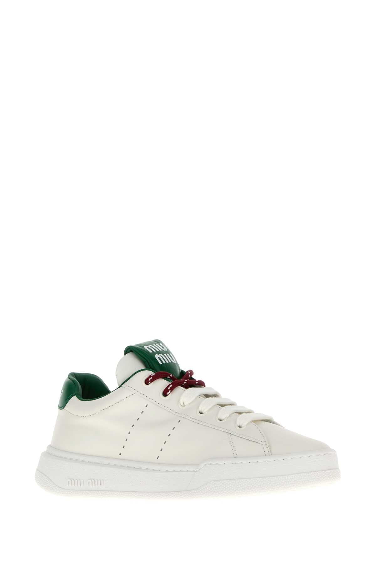 Miu Miu Women White Leather Sneakers MIU MIU