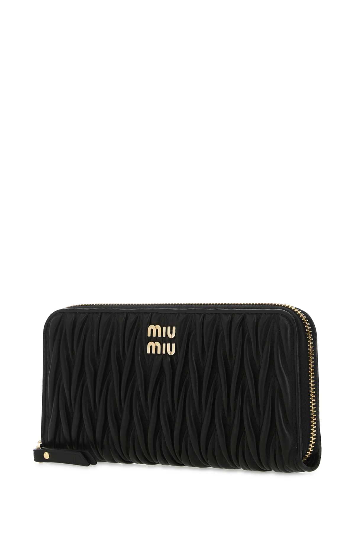 Miu Miu Women Black Nappa Leather Wallet MIU MIU