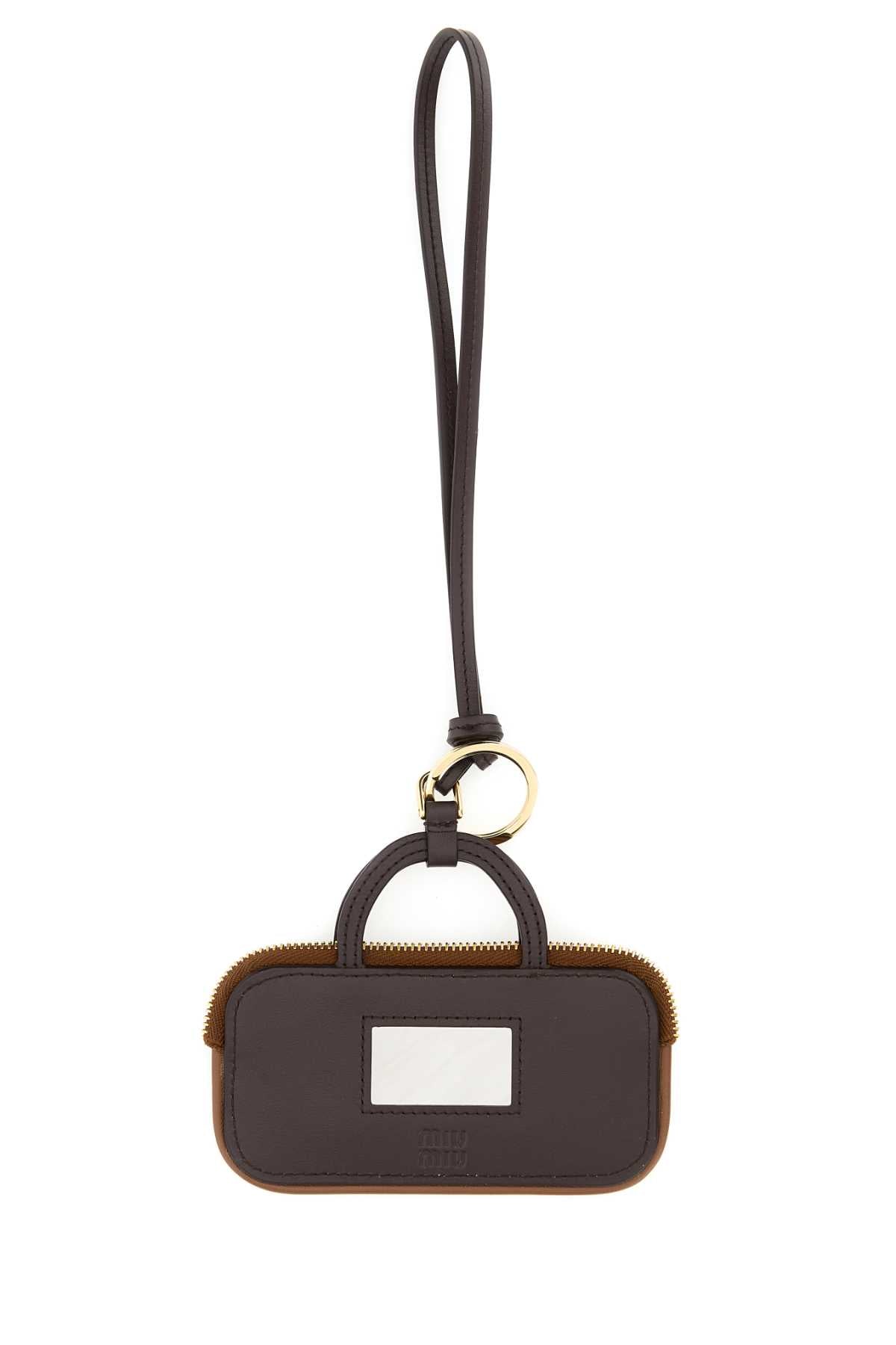 Miu Miu Women Caramel Leather Keyring MIU MIU