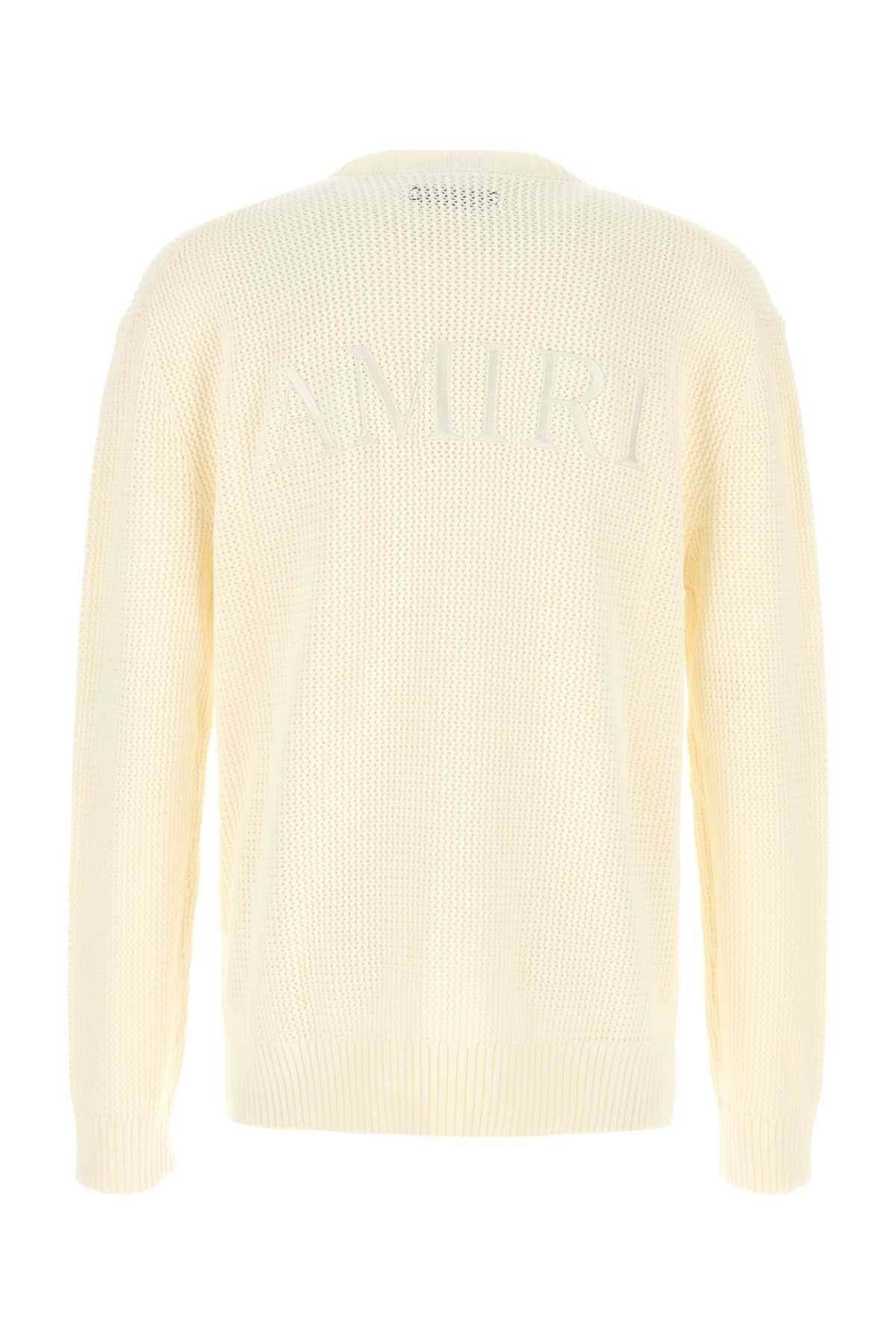 Amiri Men Cream Crochet Sweater AMIRI