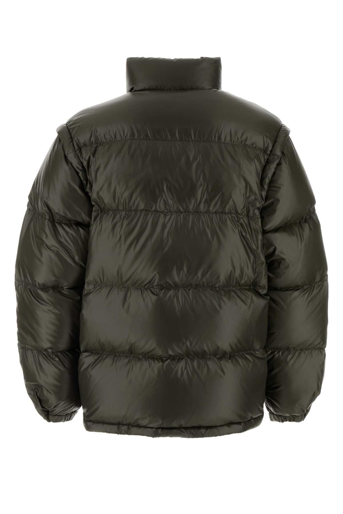 Prada Men Olive Green Nylon Down Jacket PRADA