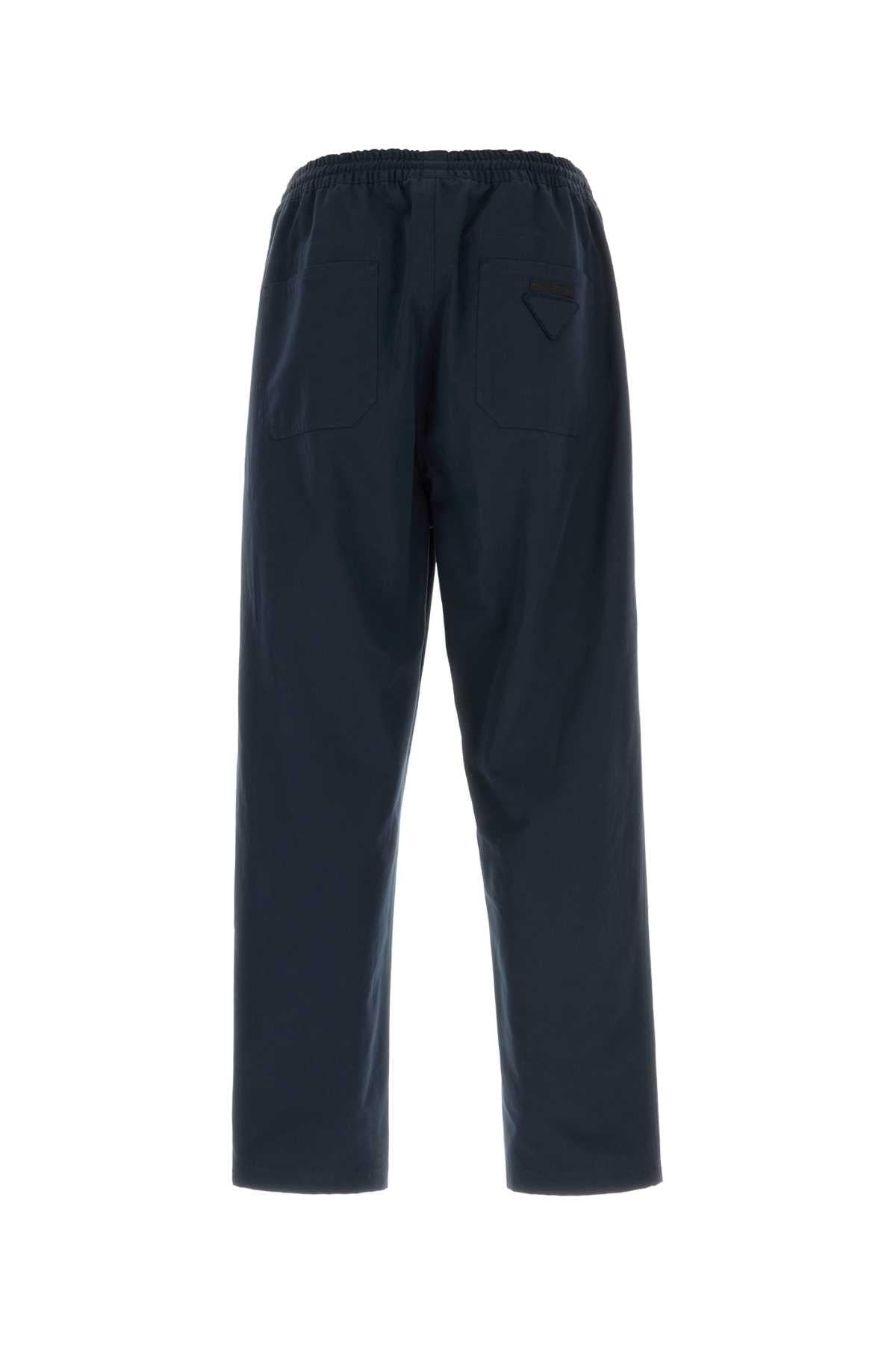 Prada Men Navy Blue Cotton Pant PRADA