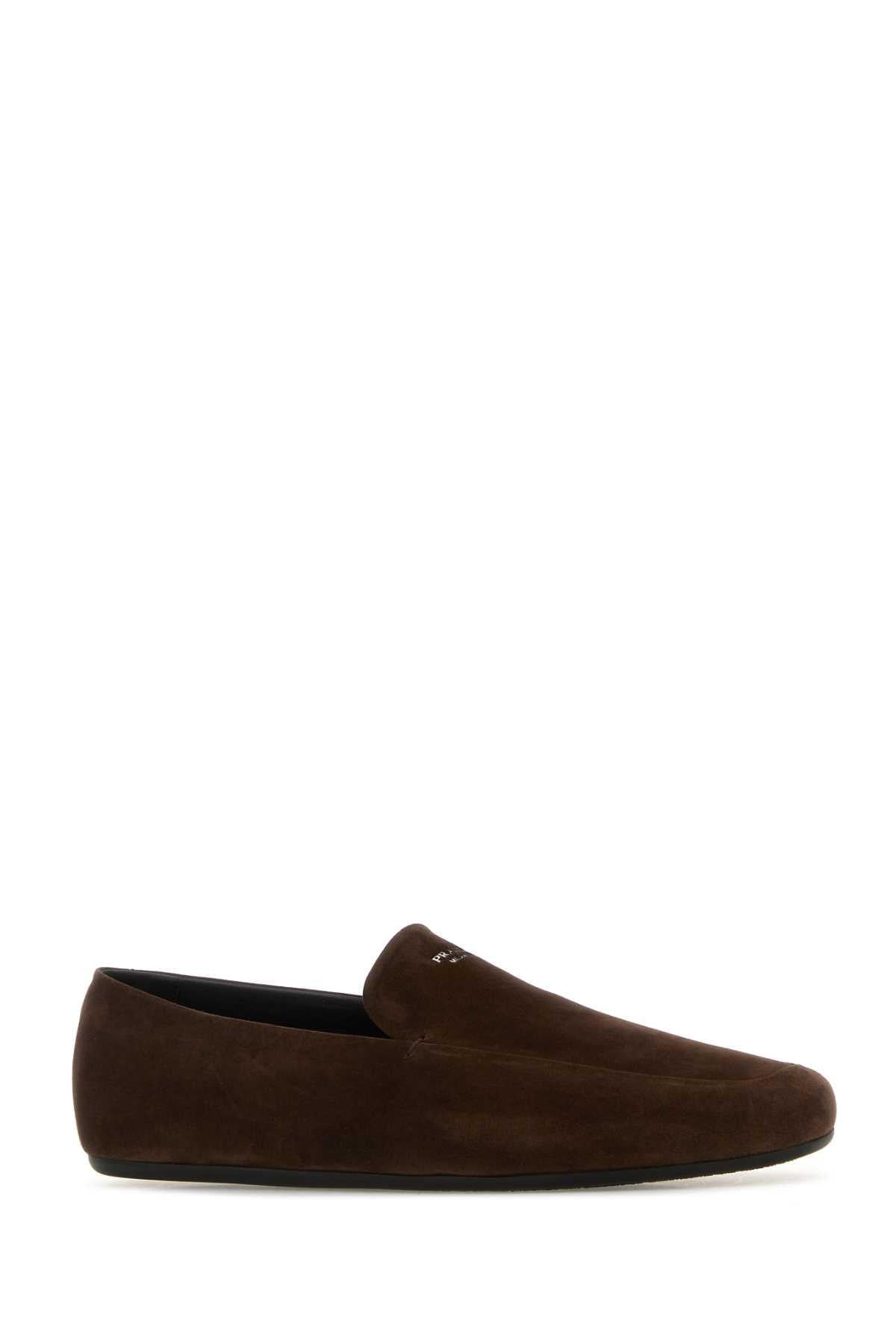 Prada Men Brown Suede Loafers PRADA