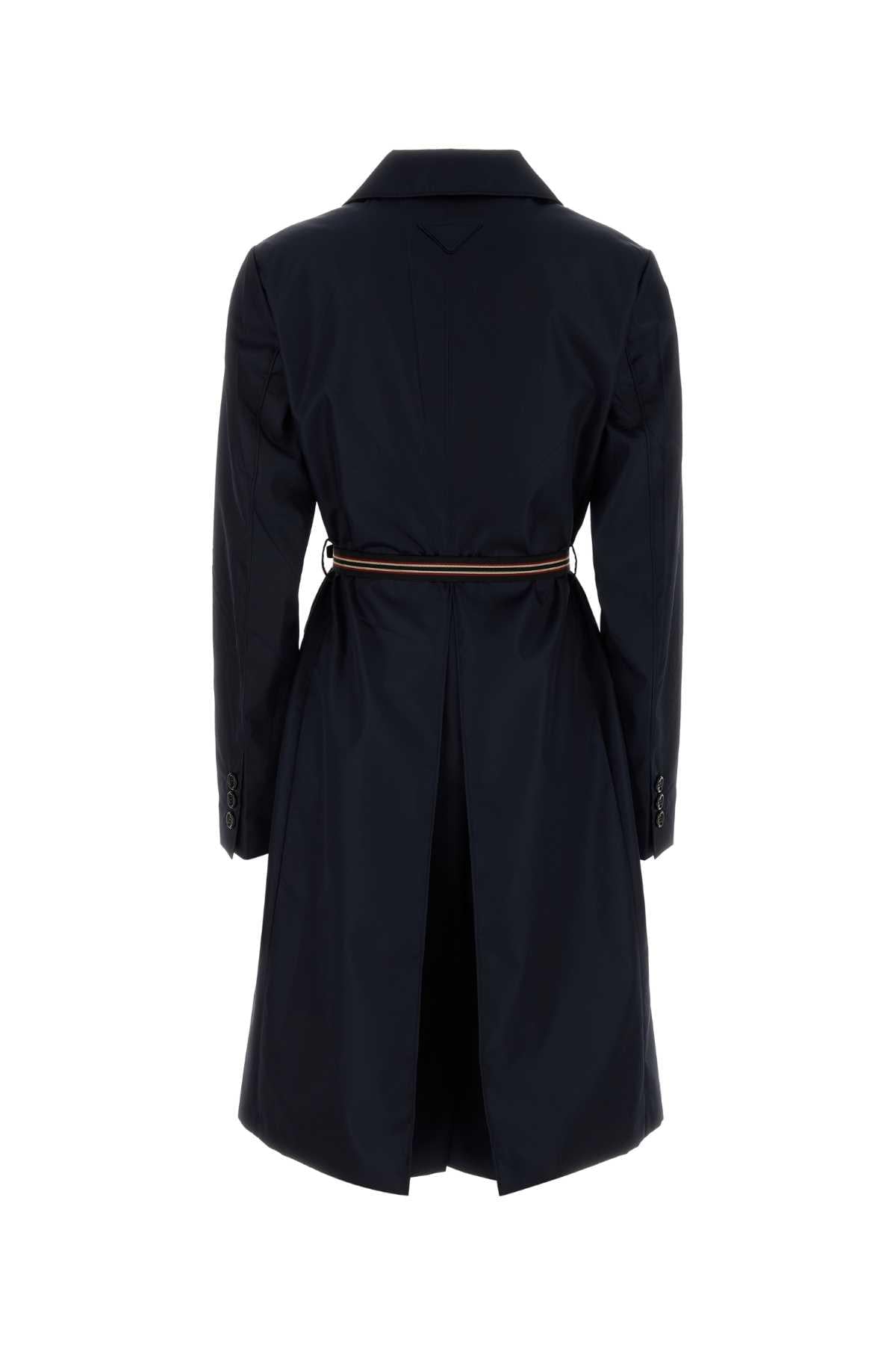 Prada Women Midnight Blue Re-Nylon Trench Coat PRADA