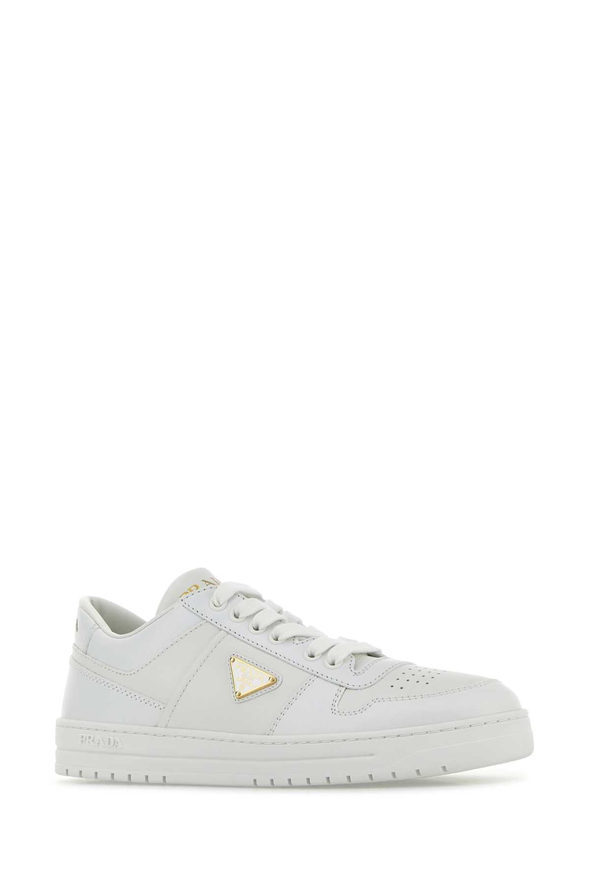 Prada Women White Leather Downtown Sneakers PRADA