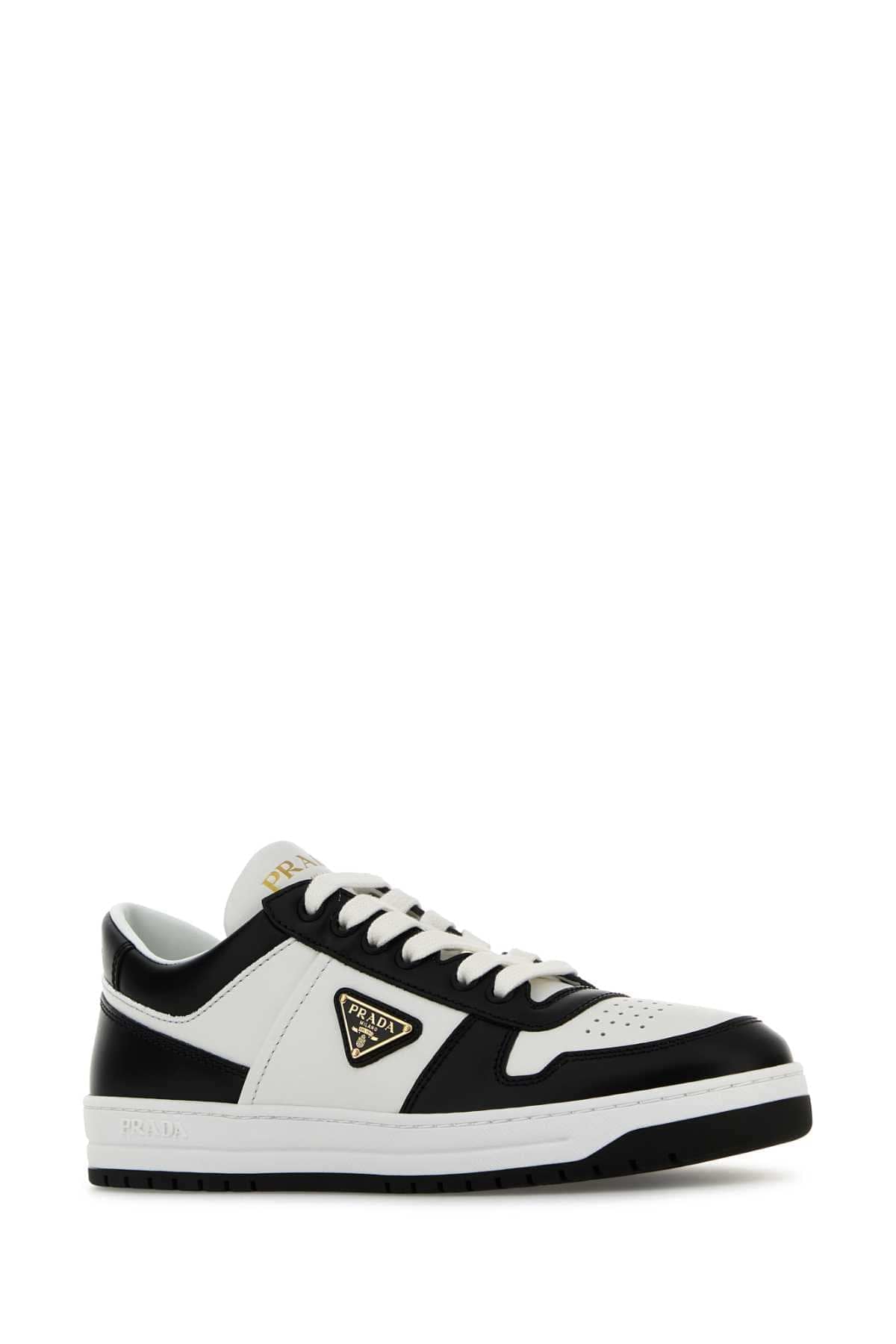 Prada Women Two-Tone Leather Downtown Sneakers PRADA
