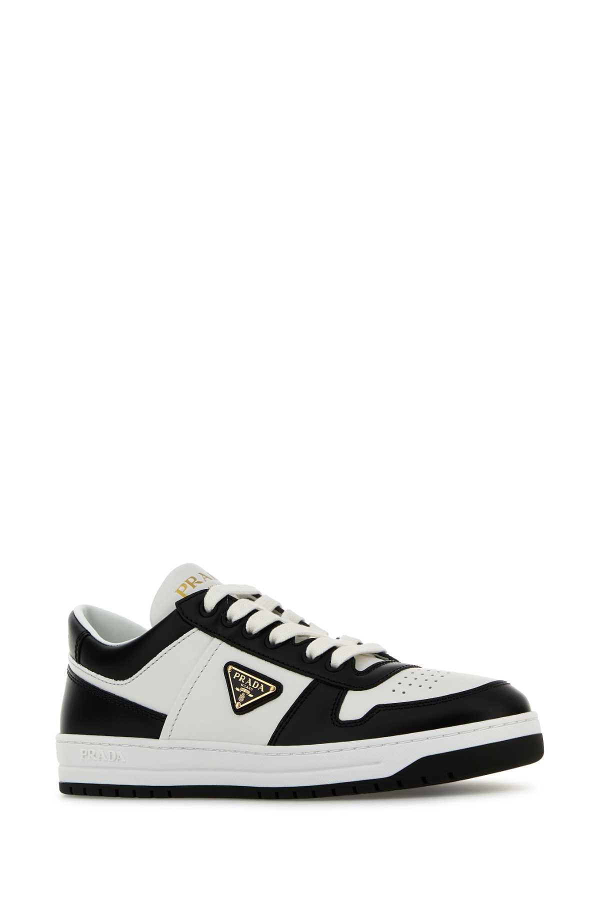Prada Women Two-Tone Leather Downtown Sneakers PRADA
