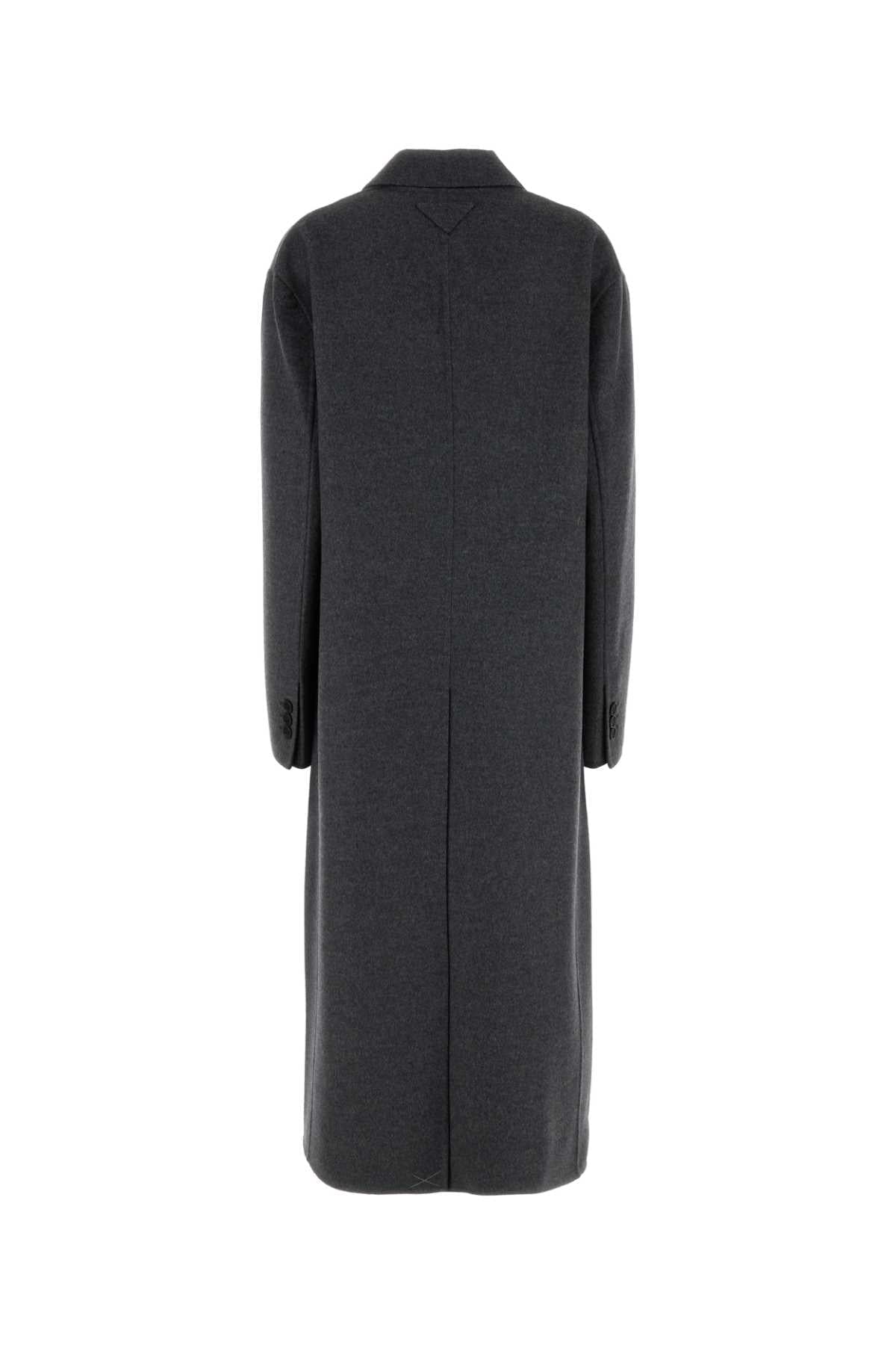 Prada Women Dark Grey Wool Blend Coat PRADA