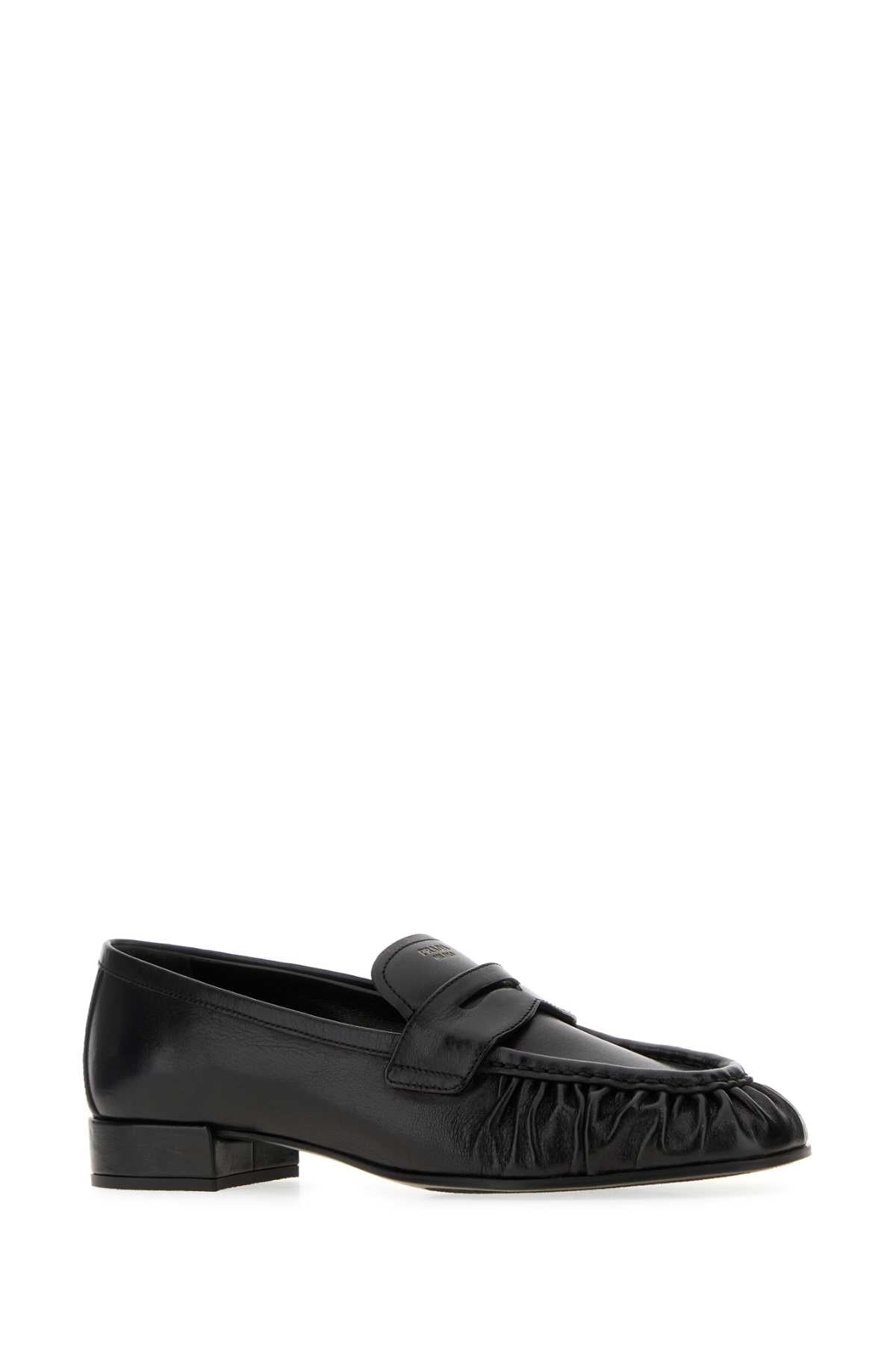 Prada Women Black Leather Loafers PRADA