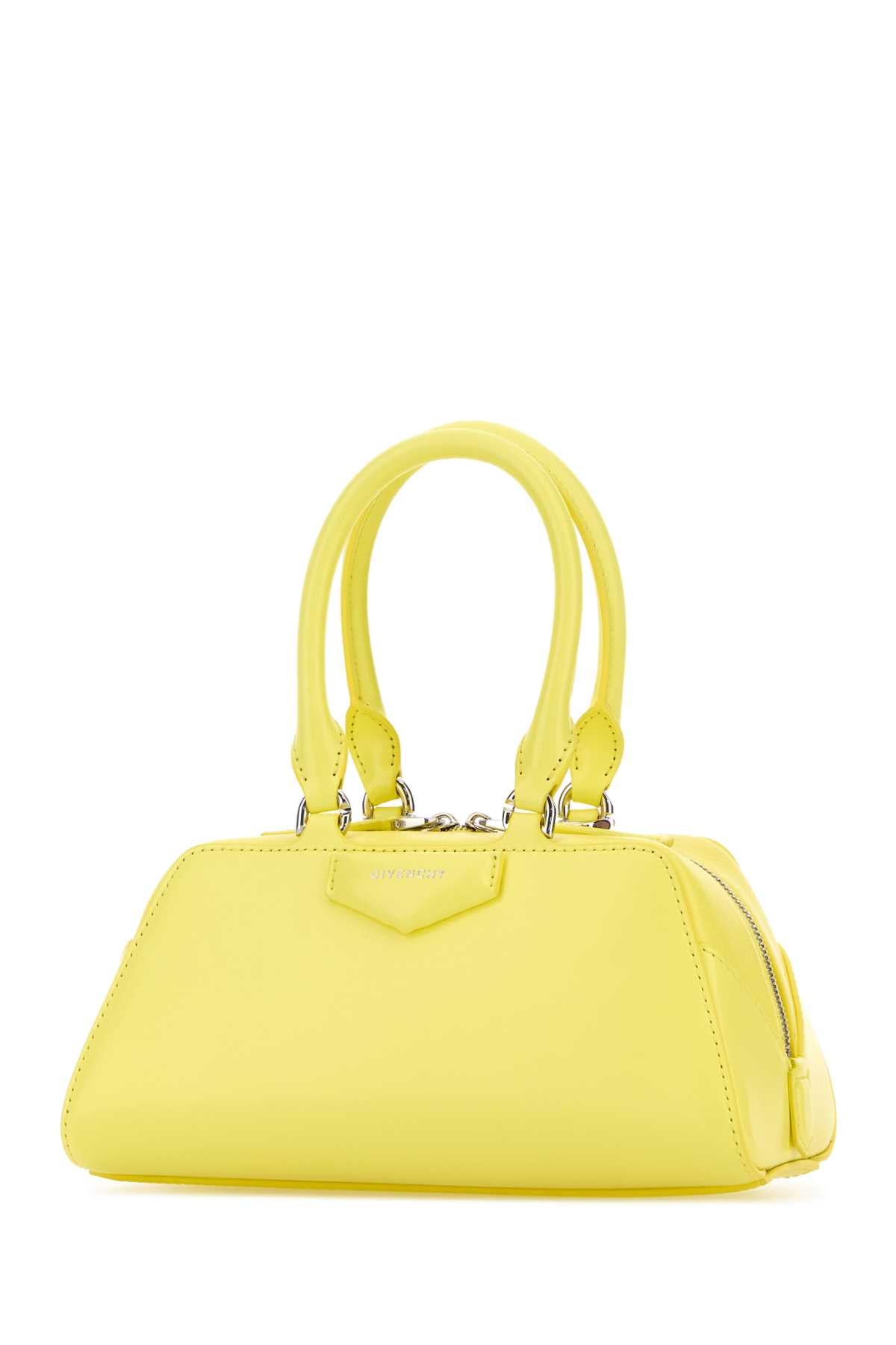 Givenchy Women Yellow Leather Mini Antigona East-West Handbag GIVENCHY