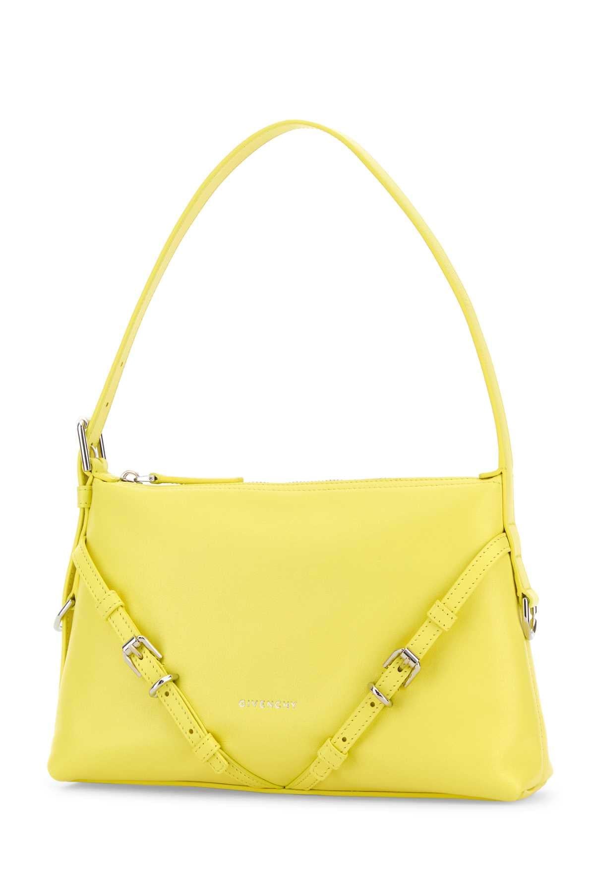 Givenchy Women Yellow Leather Mini Voyou Shoulder Bag GIVENCHY