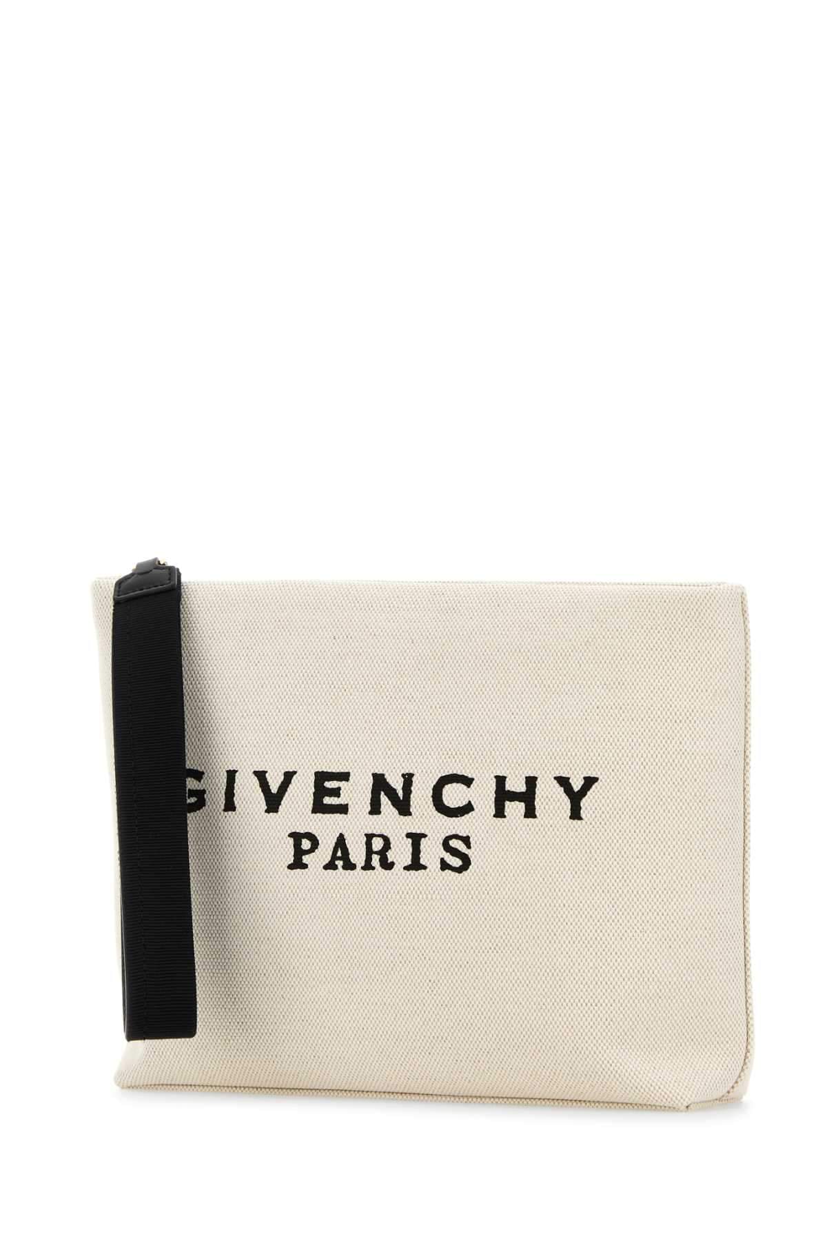 Givenchy Women Ivory Canvas Pouch GIVENCHY