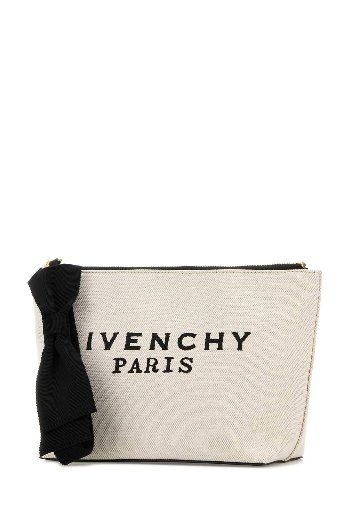 Givenchy Women Ivory Canvas Pouch GIVENCHY