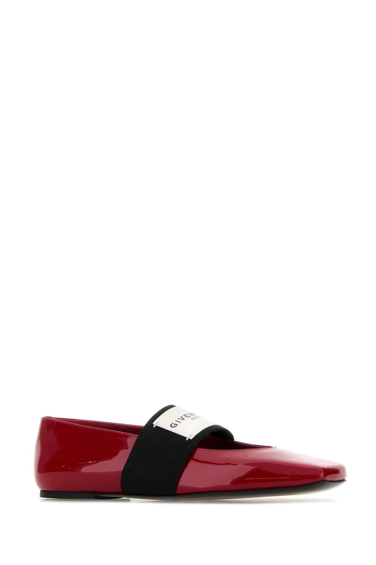 Givenchy Women Red Leather Squared Ballerinas GIVENCHY