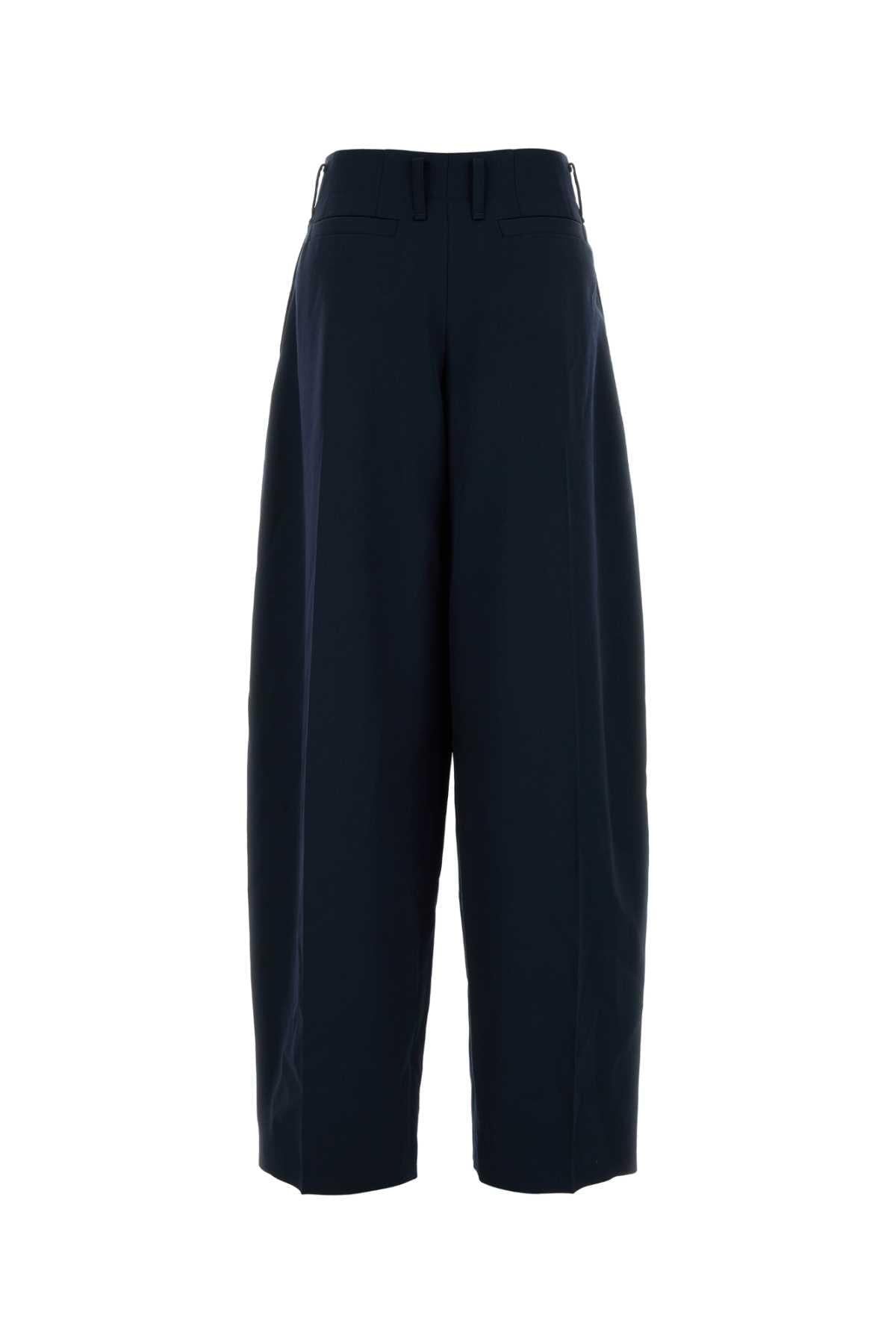 Alexander Mcqueen Women Navy Blue Wool Wide-Leg Pant ALEXANDER MCQUEEN