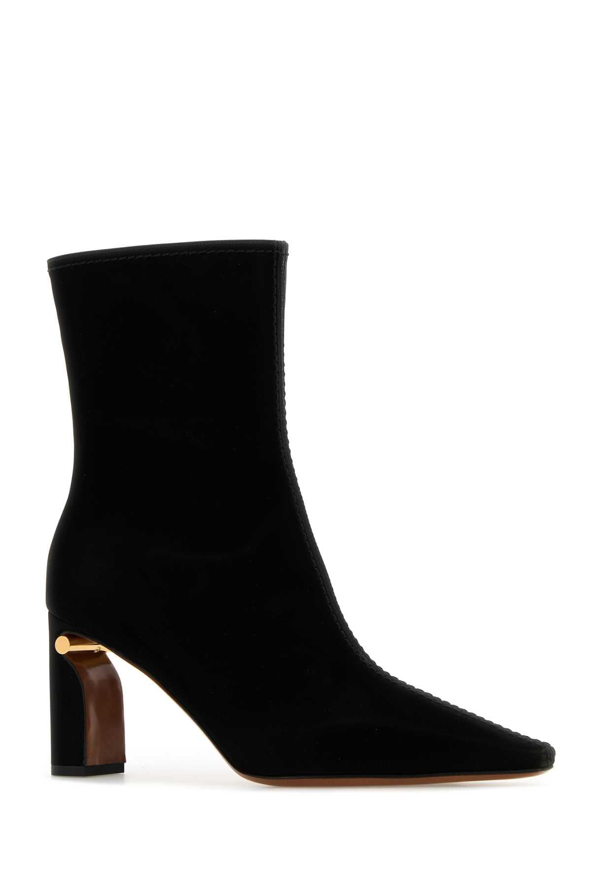 Alexander Mcqueen Women Black Fabric Ankle Boots ALEXANDER MCQUEEN