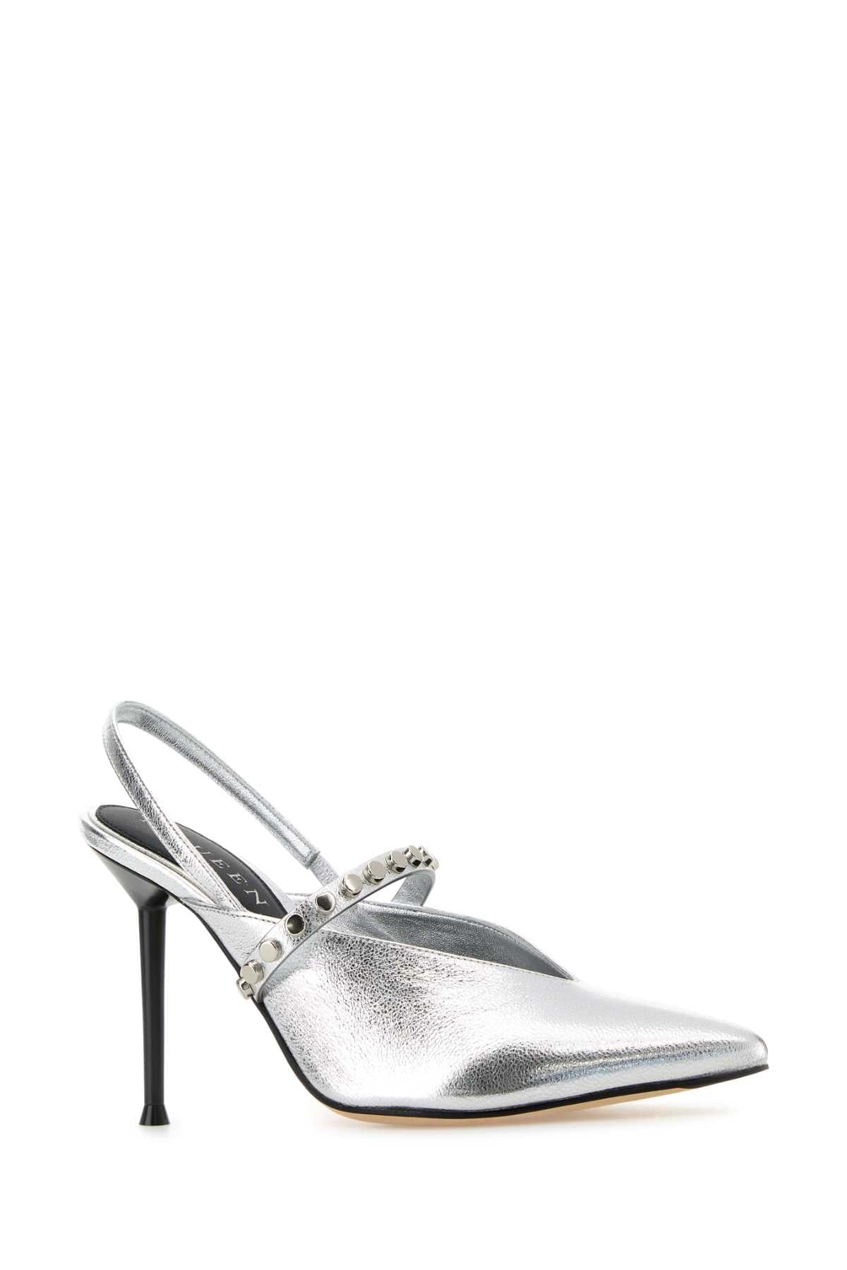 Alexander Mcqueen Women Silver Leather Revel Pumps ALEXANDER MCQUEEN