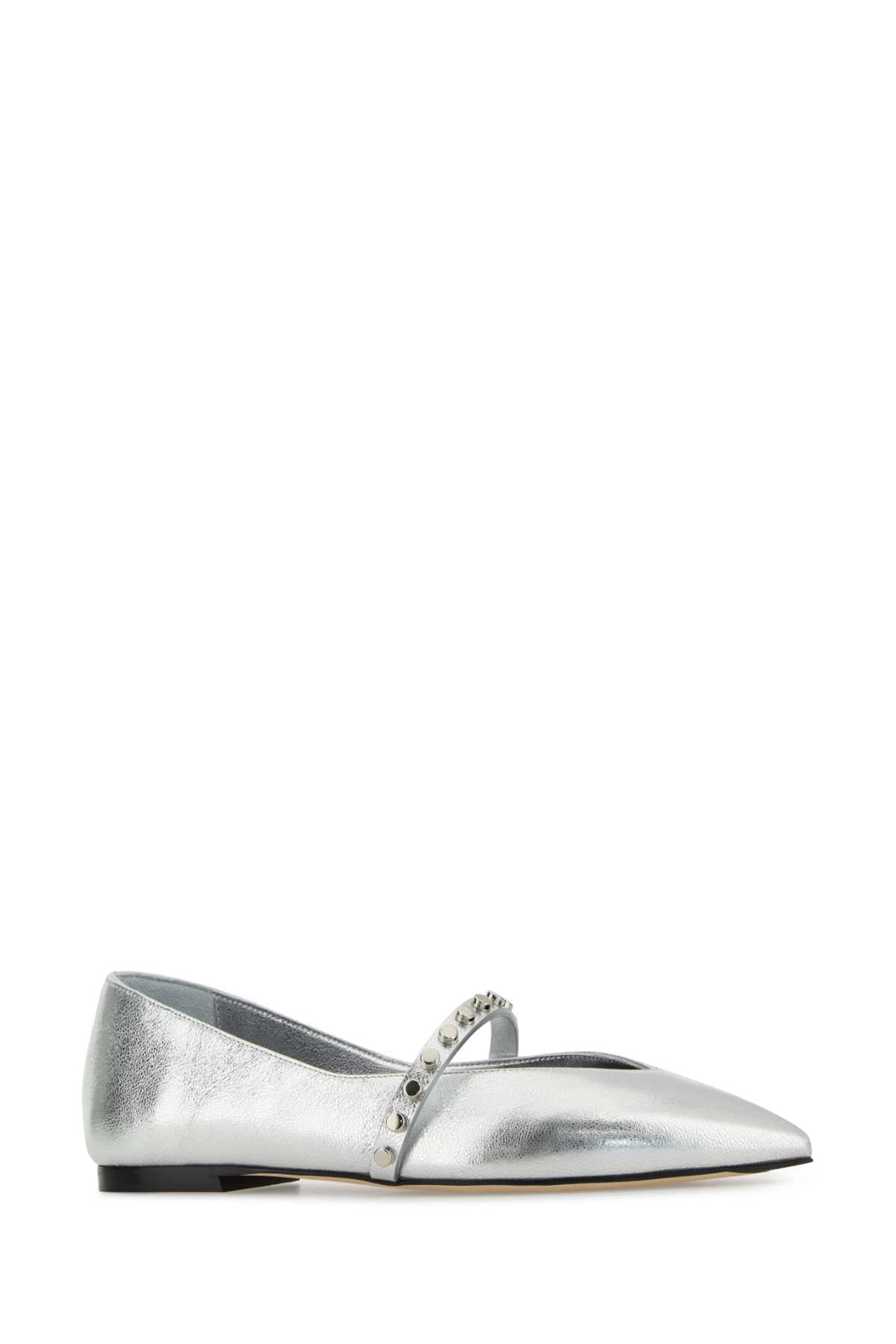 Alexander Mcqueen Women Silver Leather Ballerinas ALEXANDER MCQUEEN