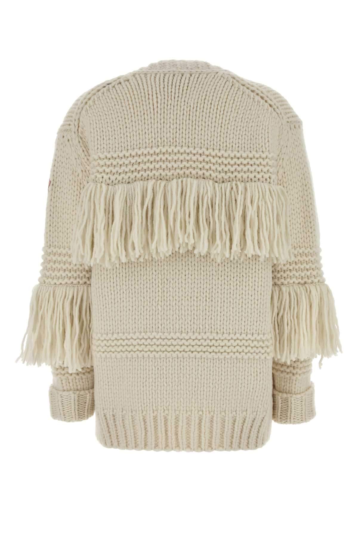 Moncler Grenoble Women Ivory Crochet Oversize Cardigan MONCLER GRENOBLE