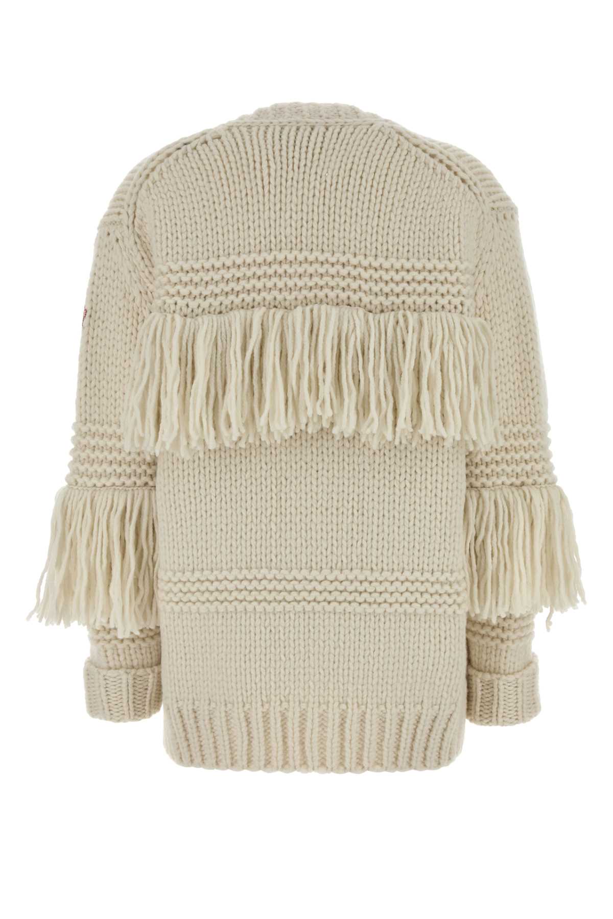 Moncler Grenoble Women Ivory Crochet Oversize Cardigan MONCLER GRENOBLE