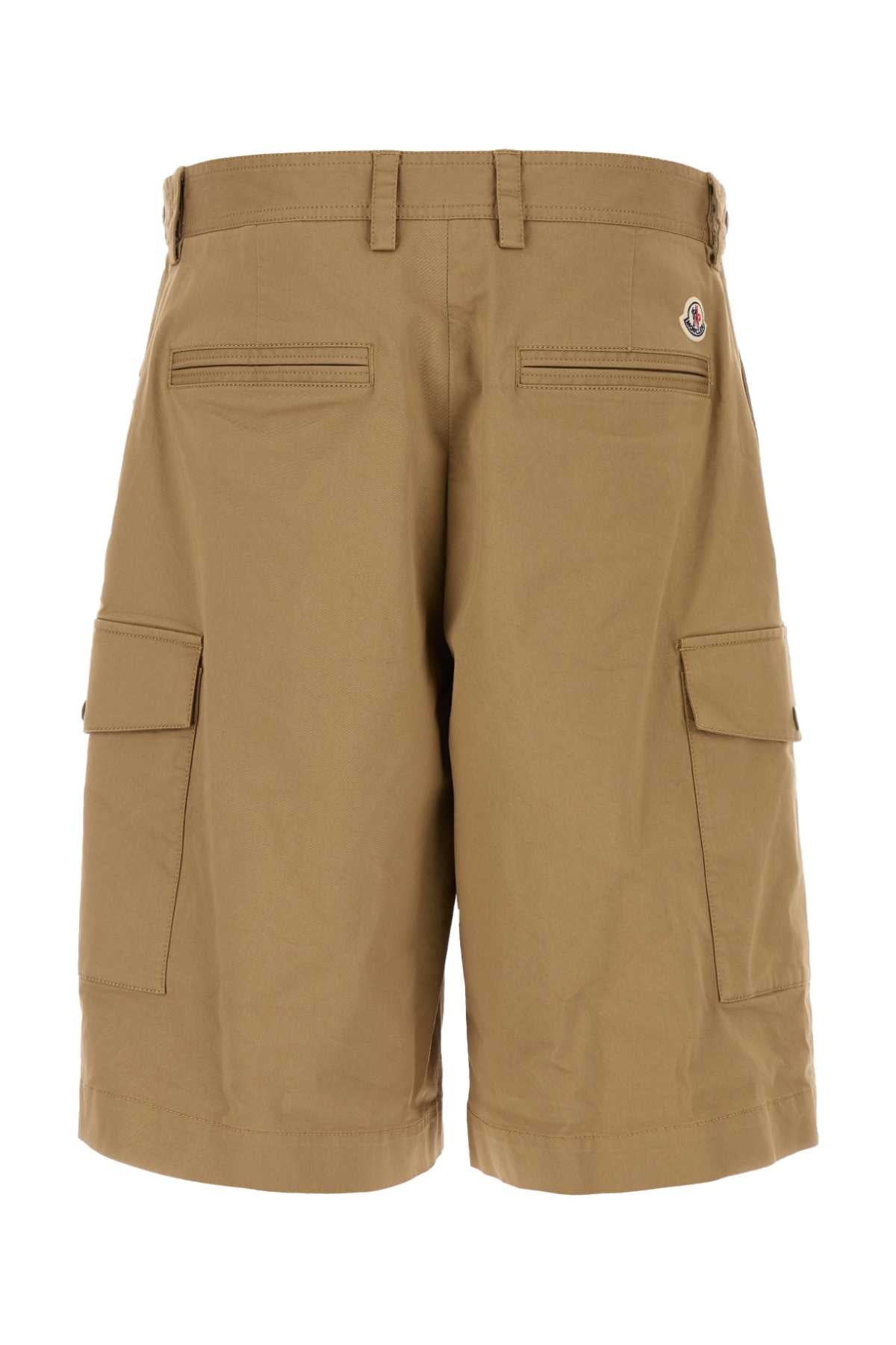 Moncler Men Cappuccino Stretch Cotton Bermuda Shorts MONCLER