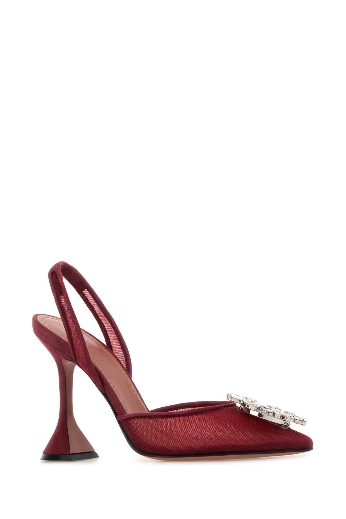 Amina Muaddi Women Tiziano Red Mesh Begum Pumps AMINA MUADDI