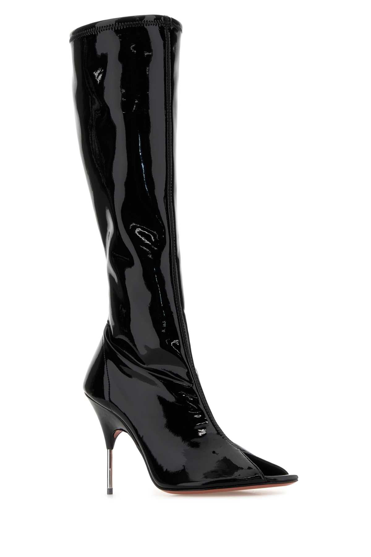 Amina Muaddi Women Black Vinyl Bruna Boots AMINA MUADDI