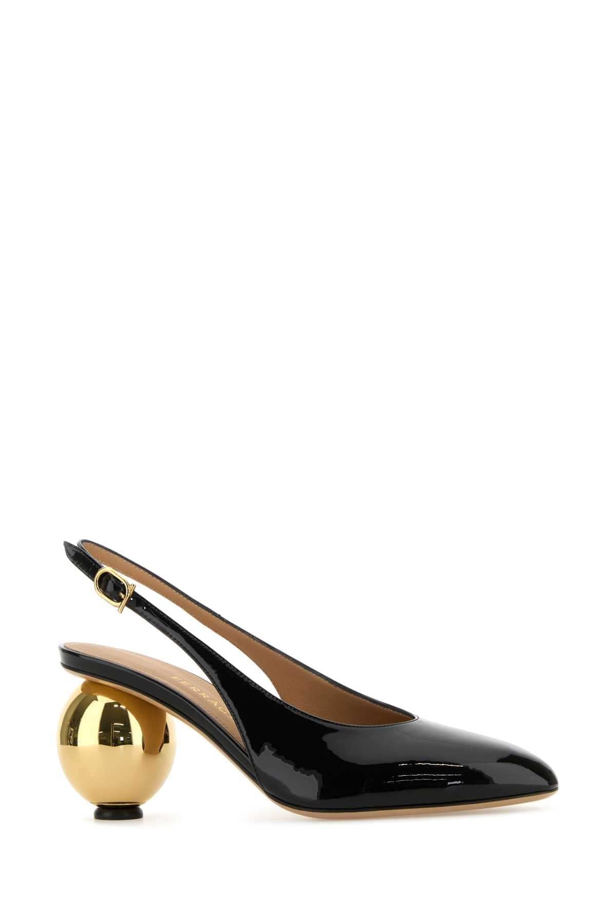 Salvatore Ferragamo Women Black Leather Tessie 70 Pumps FERRAGAMO