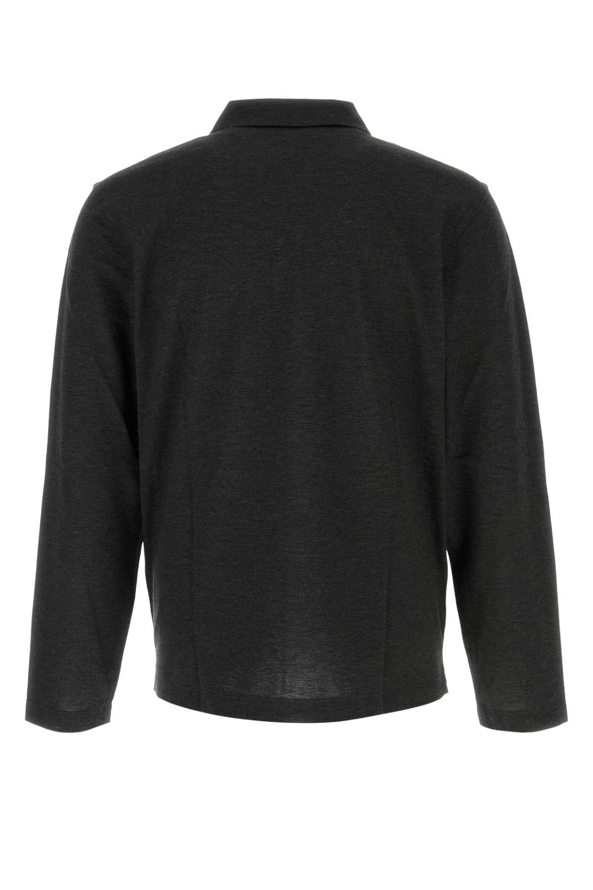 Salvatore Ferragamo Men Graphite Cotton Blend Polo Shirt FERRAGAMO