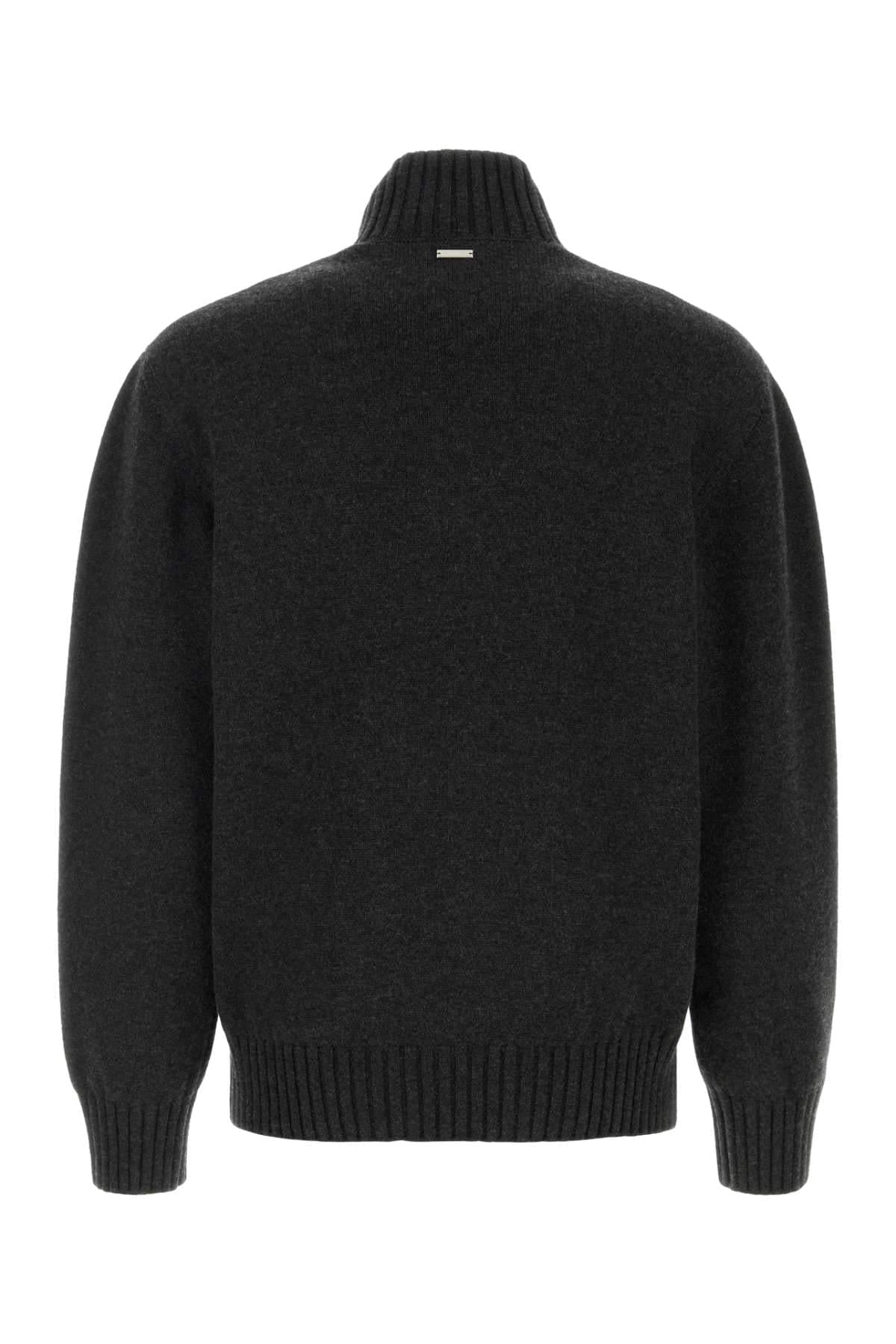 Salvatore Ferragamo Men Slate Cashmere Blend Sweater FERRAGAMO