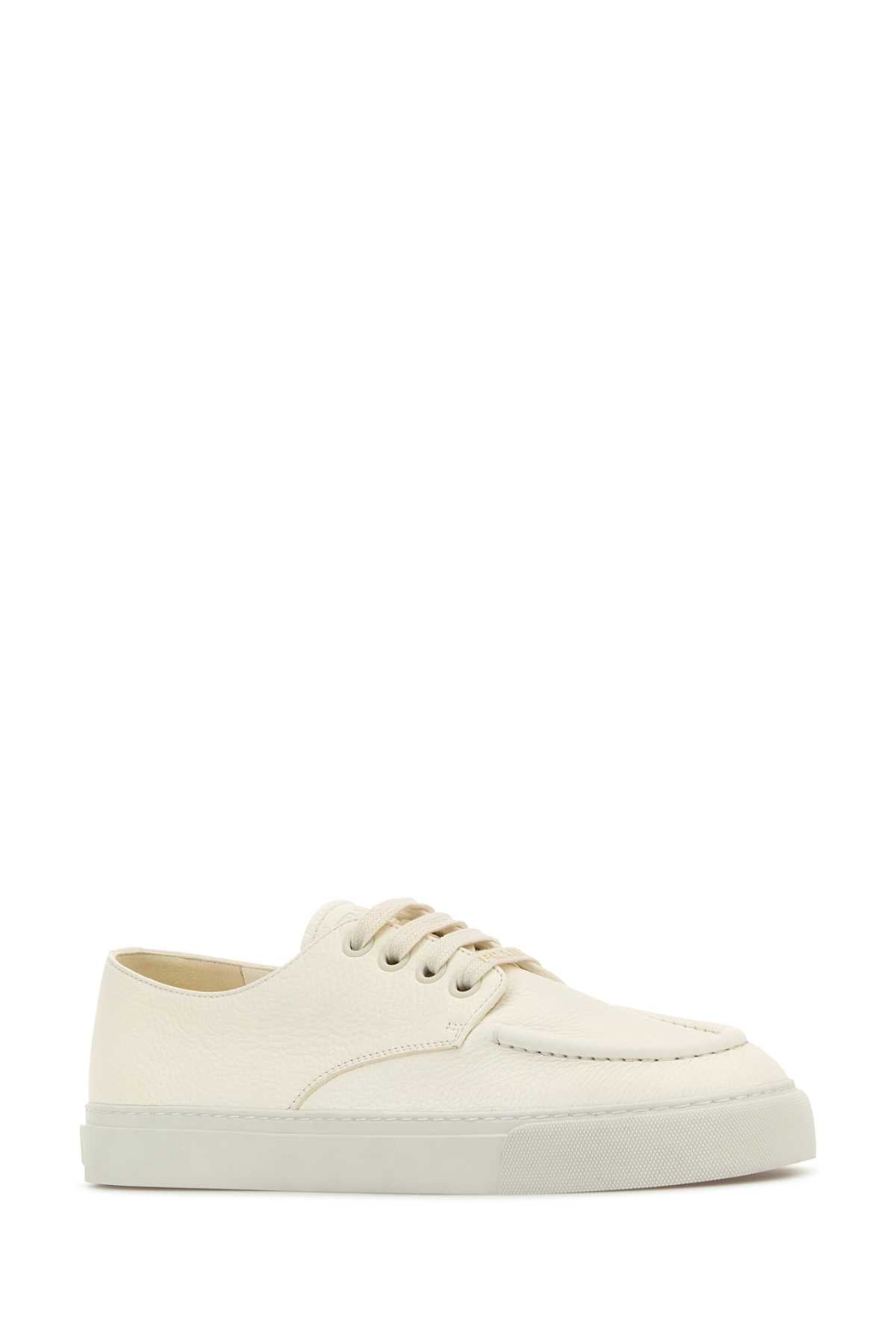 Prada Men Ivory Leather Sneakers PRADA