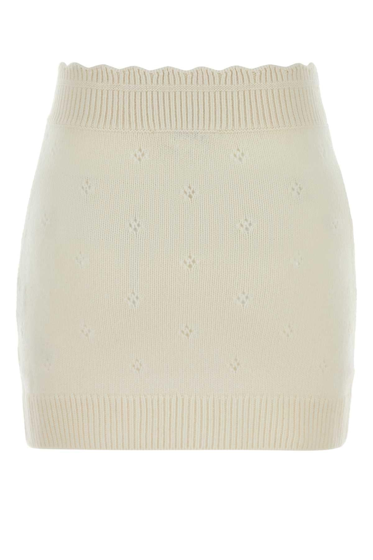 Chloe Women White Wool Blend Mini Skirt CHLOE