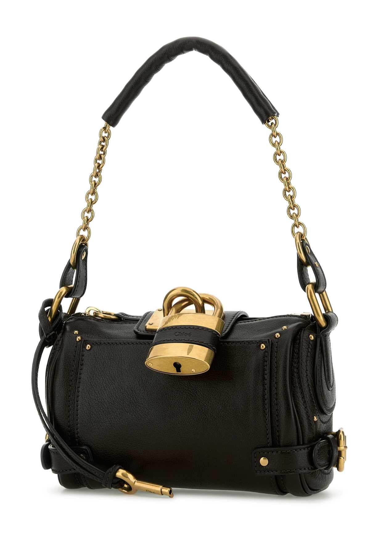 Chloe Women Black Leather Small Paddington Shoulder Bag CHLOE